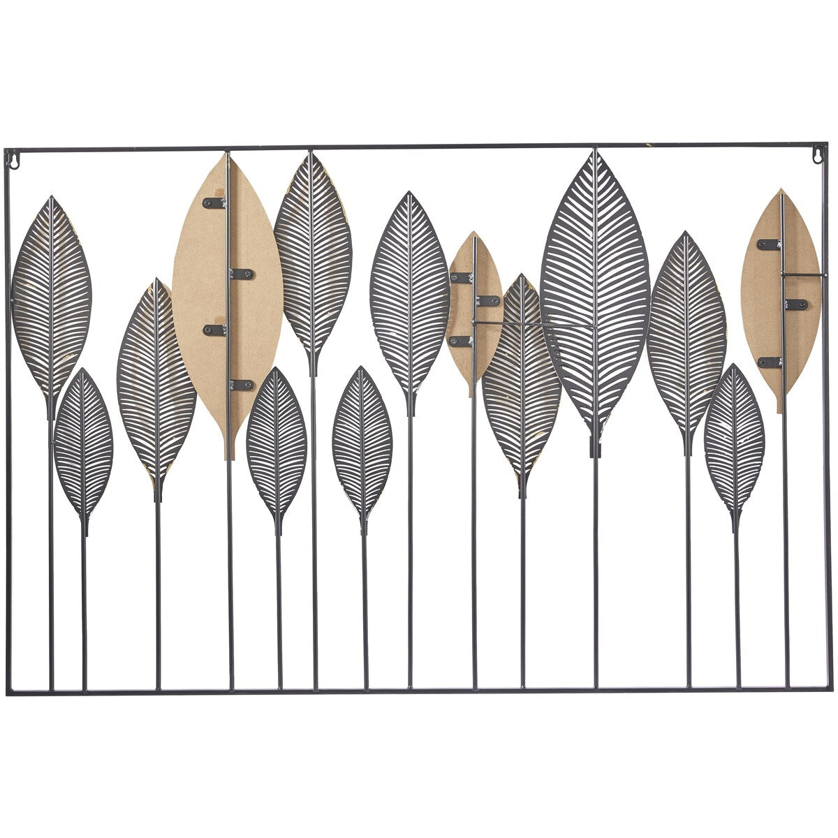 Metal Leaf Tall Cut-Out Home Wall Decor with Intricate Laser Cut Designs - Multi Colored - Roche River Decor