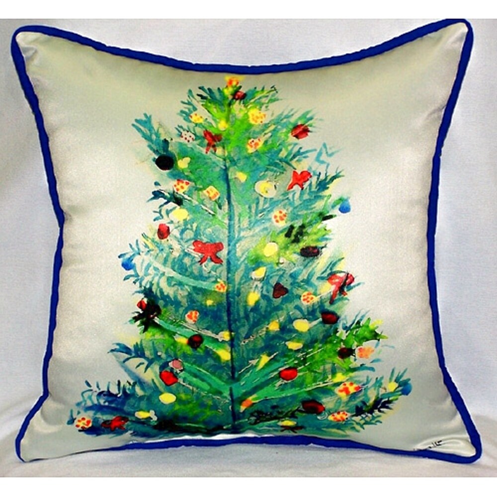 Christmas Tree Multicolor Polyester Indoor/Outdoor Throw Pillow