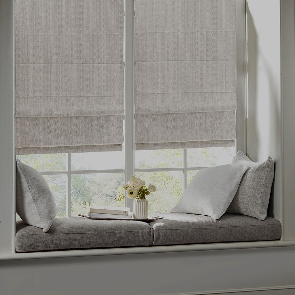 Gracie Mills Calyx Textured Room Darkening Cordless Roman Window Shade