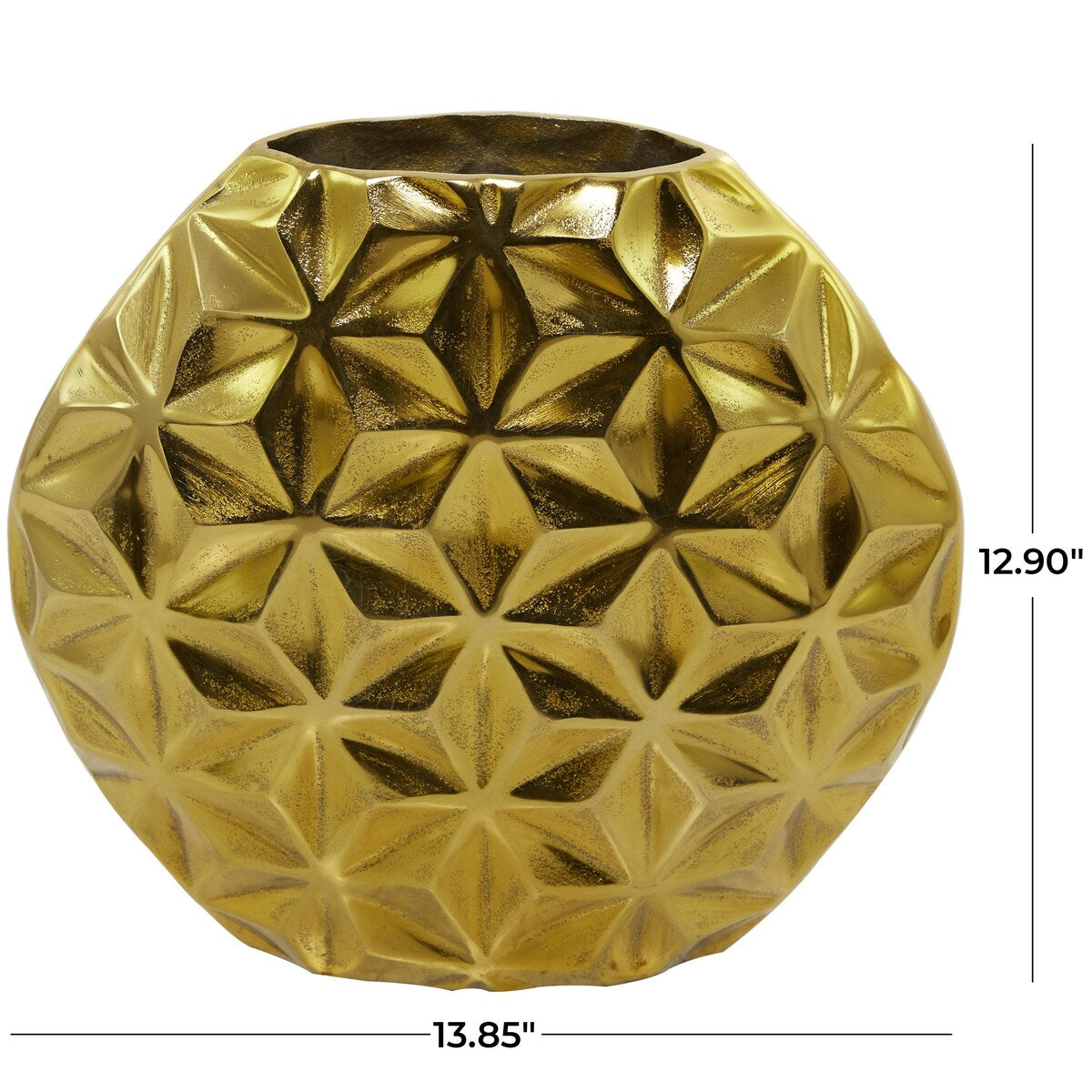 Aluminum Metal Geometric Faceted Decorative Vase - Silver, Black or Gold - CosmoLiving by Cosmopolitan