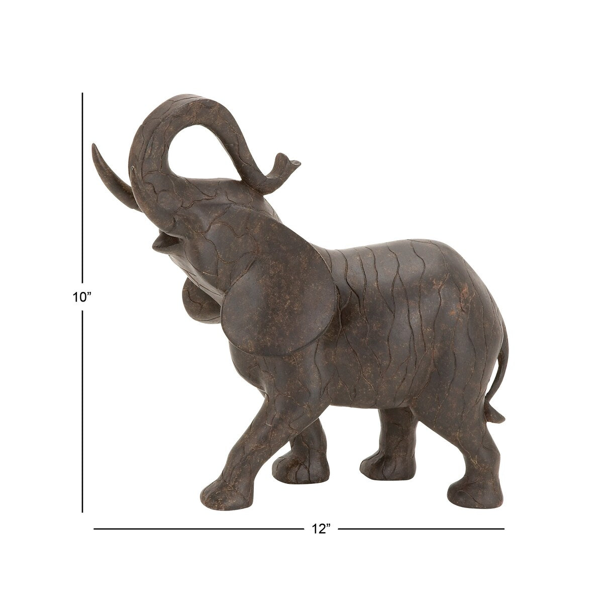 Polystone Elephant Decorative Sculpture - Gray - Roche River Decor