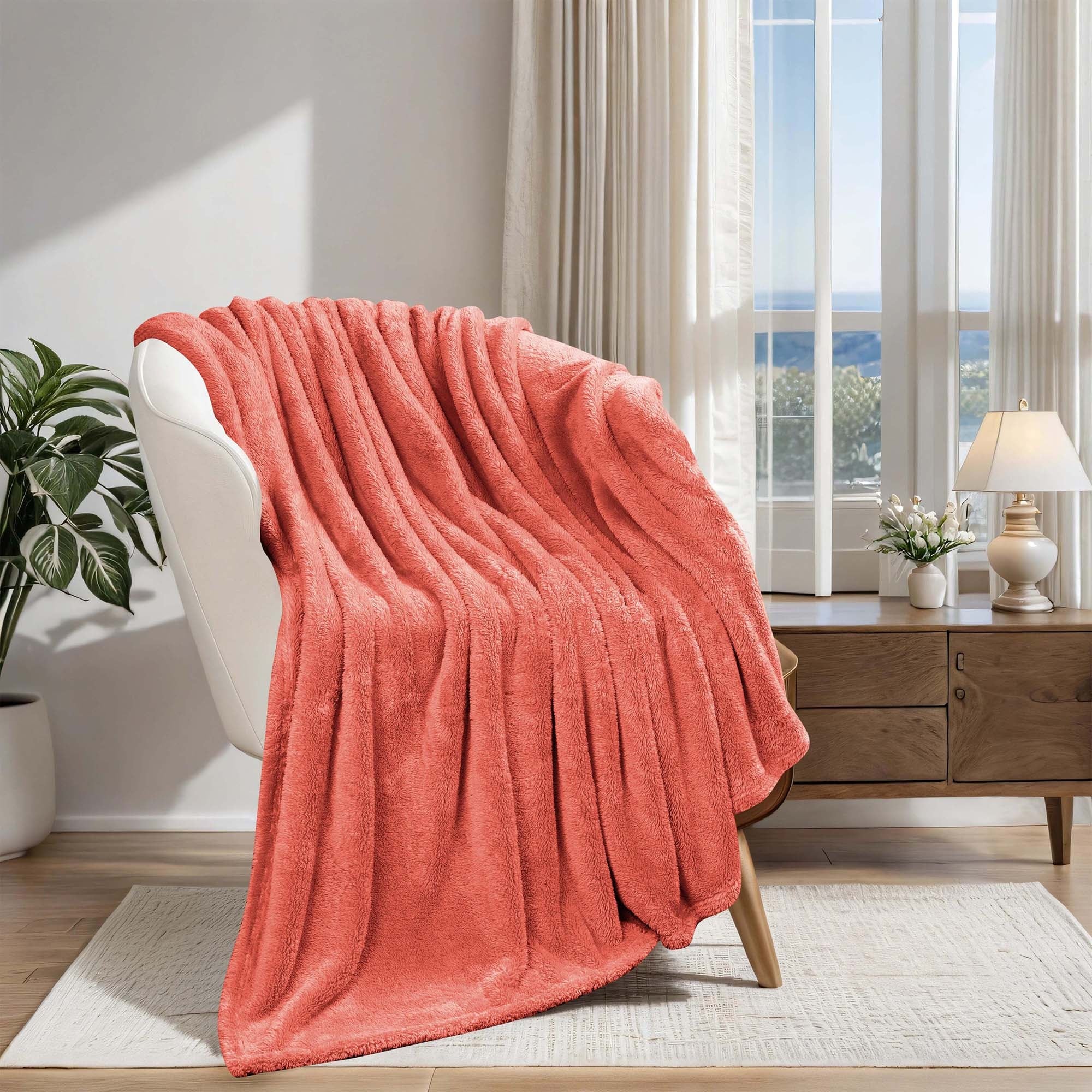 Superior Classic Solid Fleece Blanket Plush Medium Weight