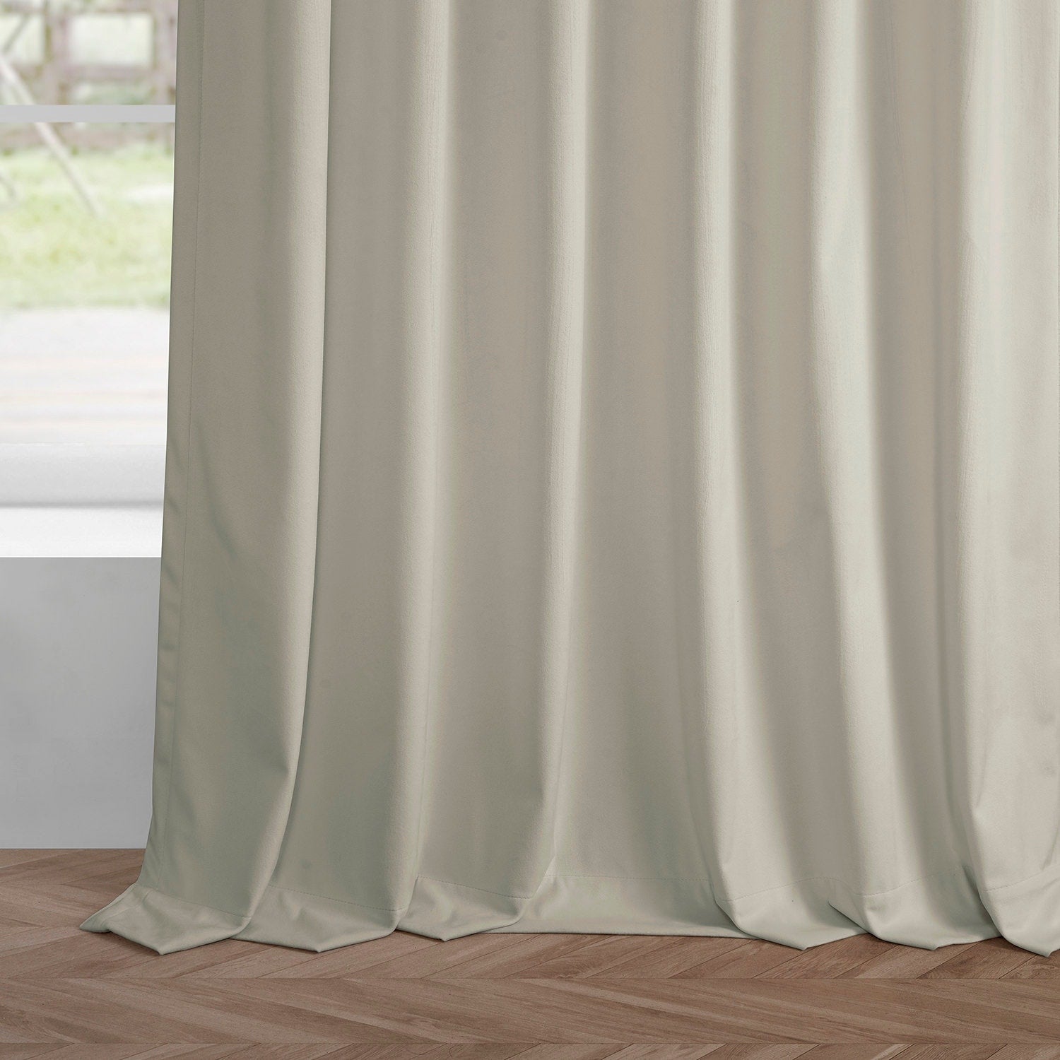 Exclusive Fabrics Simply Velvet Room Darkening Curtains 2 Panels Set - Velvet Window Curtains for Living Room & Bedroom