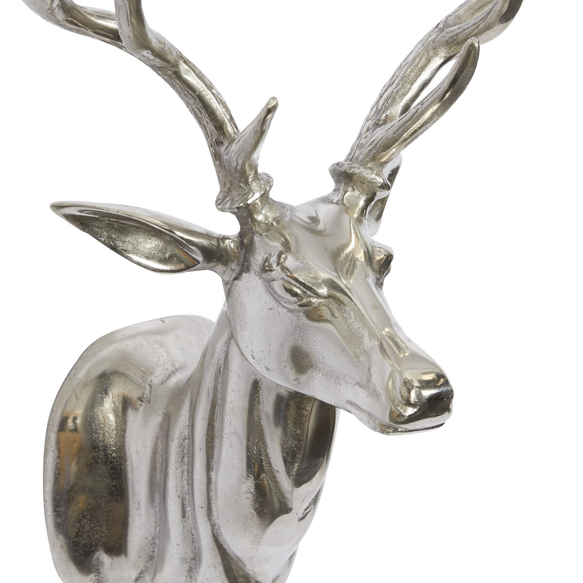 Aluminum Metal Deer Head Home Wall Decor - Silver - Roche River Decor