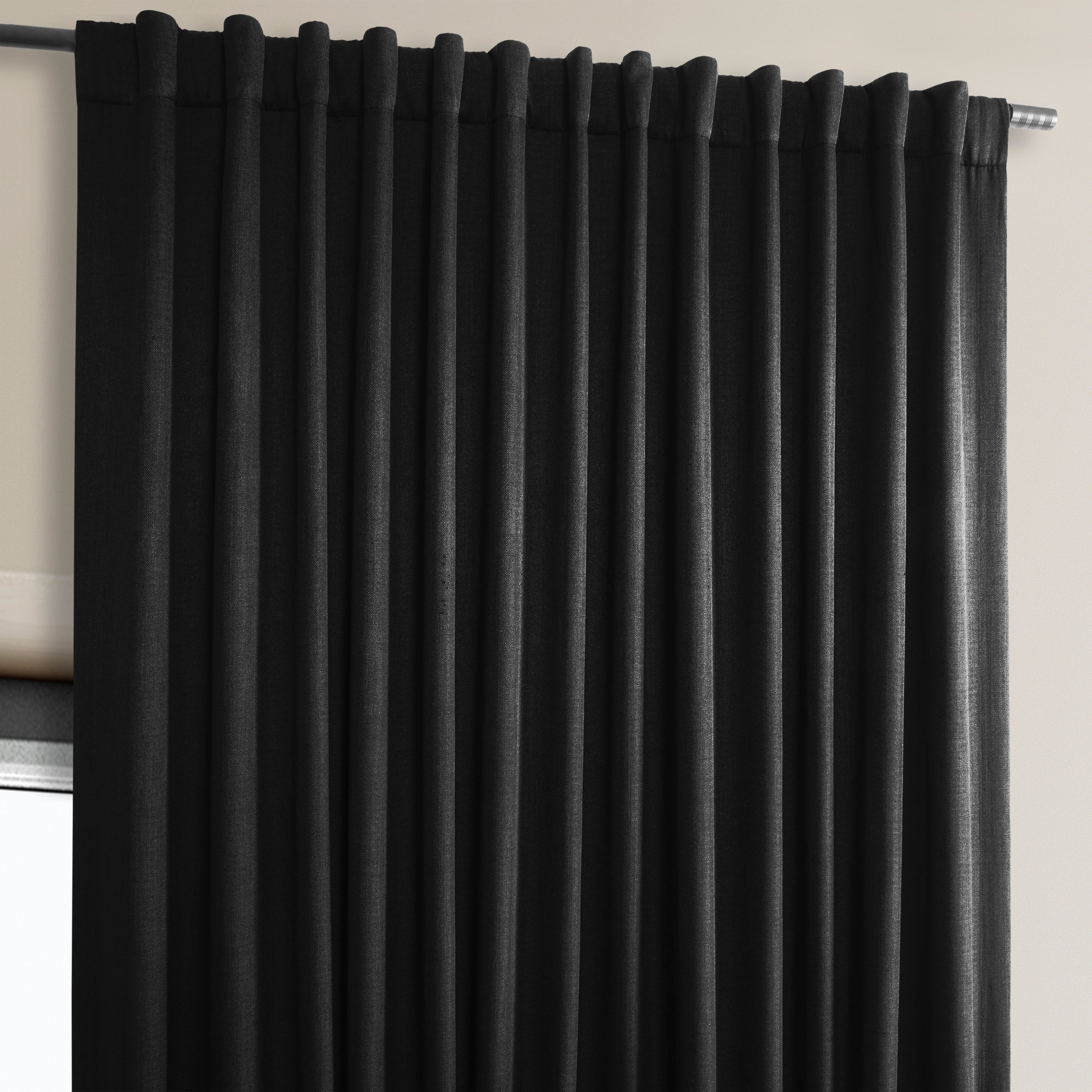 Exclusive Fabrics Faux Linen Extra Wide Room Darkening Curtains (1 Panel)