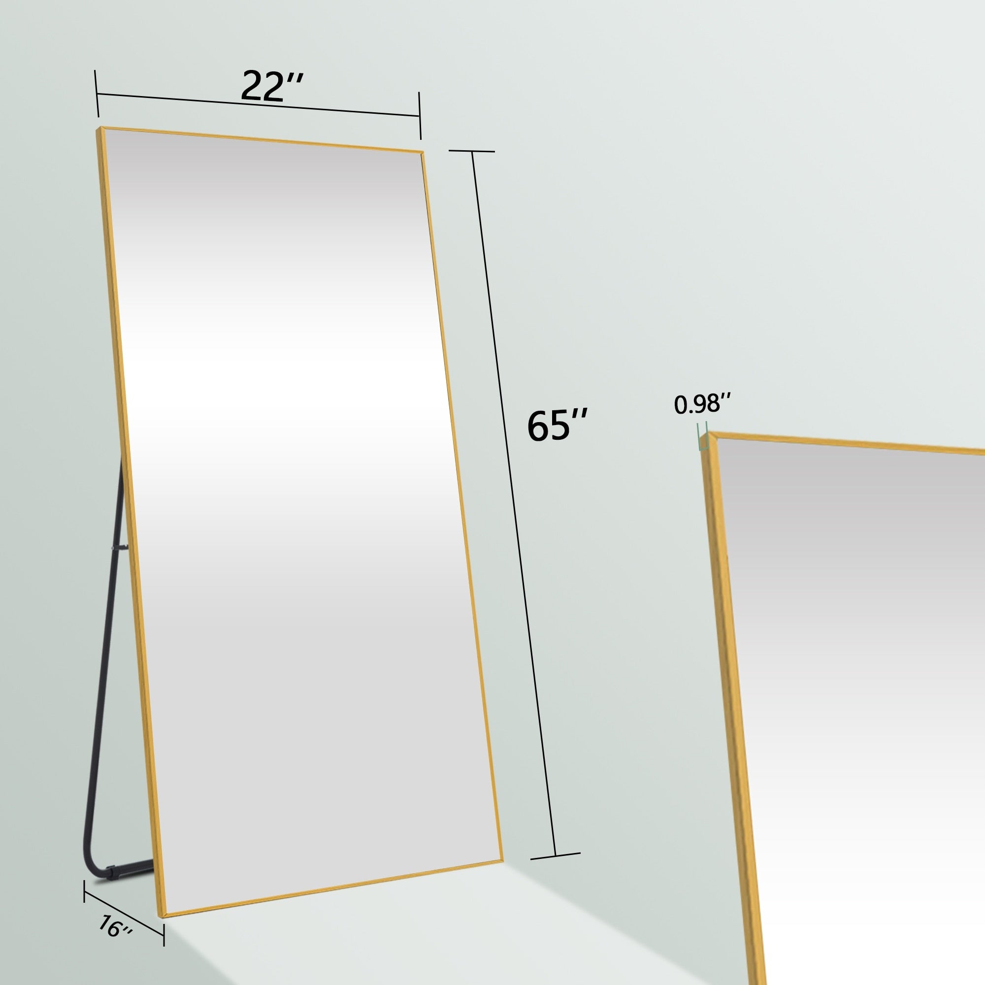 Rectangle Full Length Mirror,Floor Mirror with Stand,Hanging/Leaning