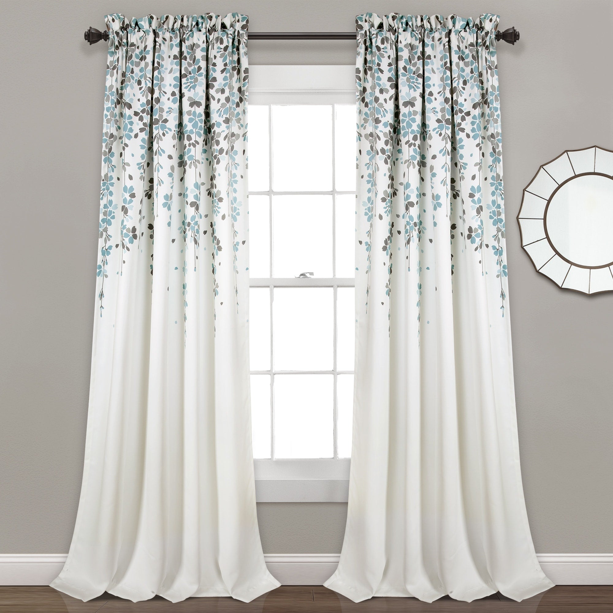 Lush Decor Weeping Flowers Room Darkening Curtain Panel Pair