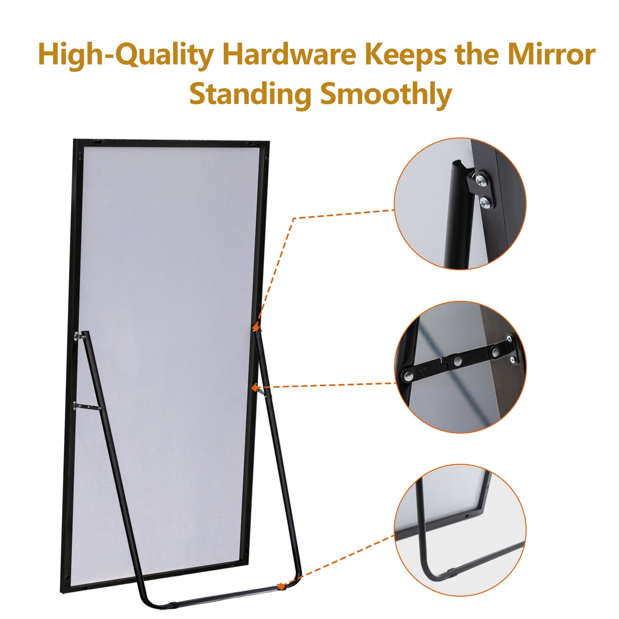 Rectangle Full Length Mirror,Floor Mirror with Stand,Hanging/Leaning