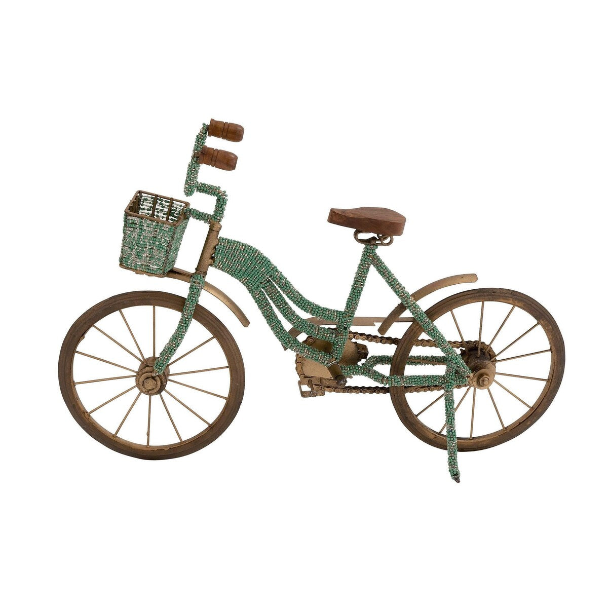 Metal Bike Decorative Sculpture - Green - Roche River Decor