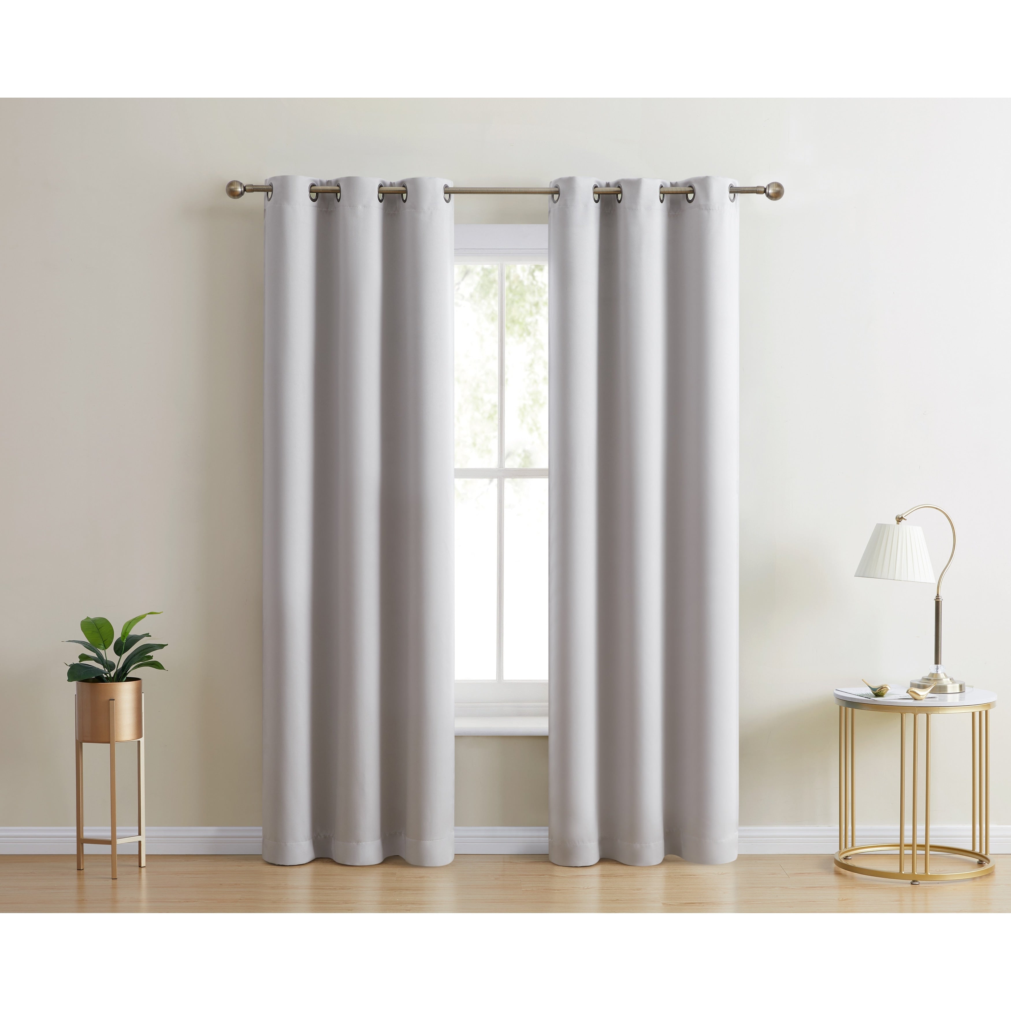 HLC.me Laurance 100% Blackout Curtains - Thermal Insulation Energy Efficient Grommet Window Curtains, Set of 2