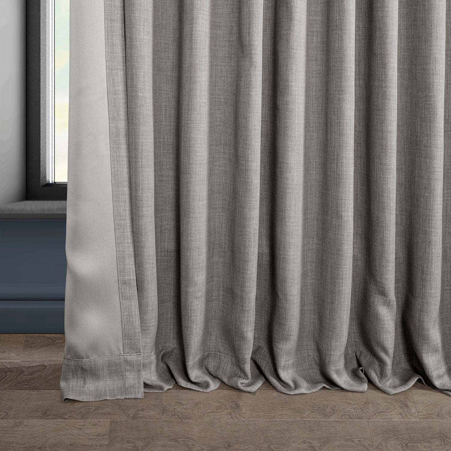 Exclusive Fabrics Faux Linen Extra Wide Room Darkening Curtains (1 Panel)