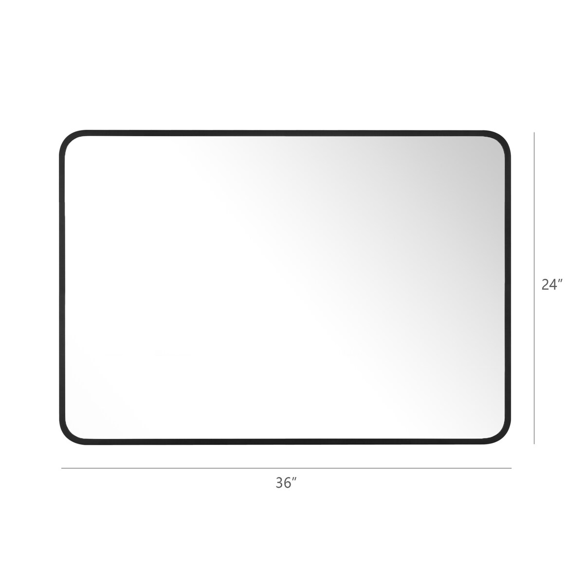 Rounded Rectangular Metal Framed Bathroom Vanity Mirror