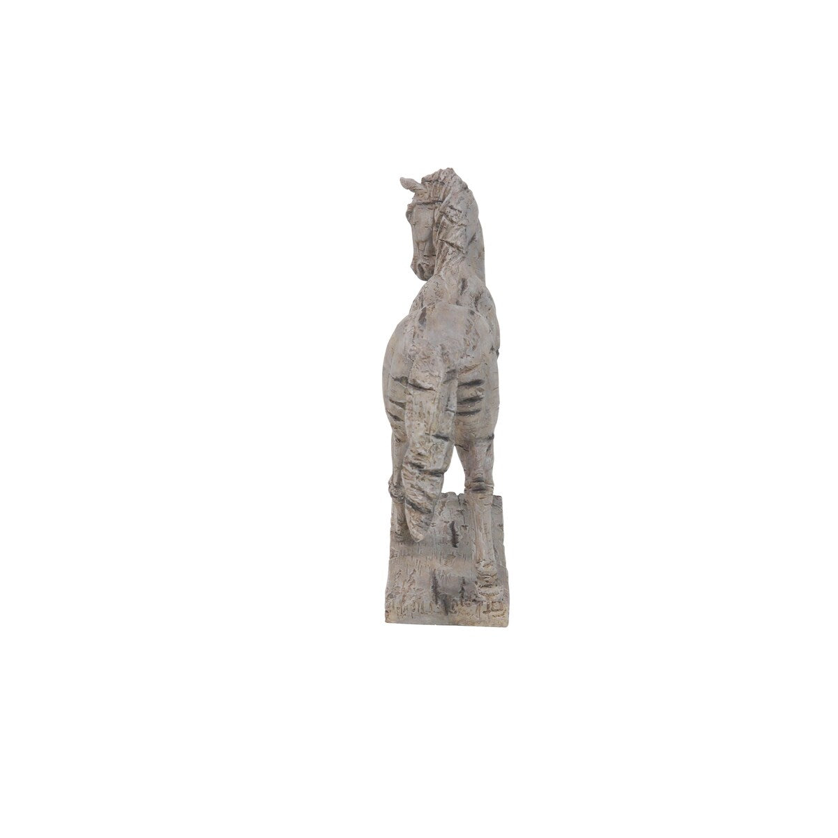 Polystone Horse Prancing Decorative Sculpture - Beige - Roche River Decor