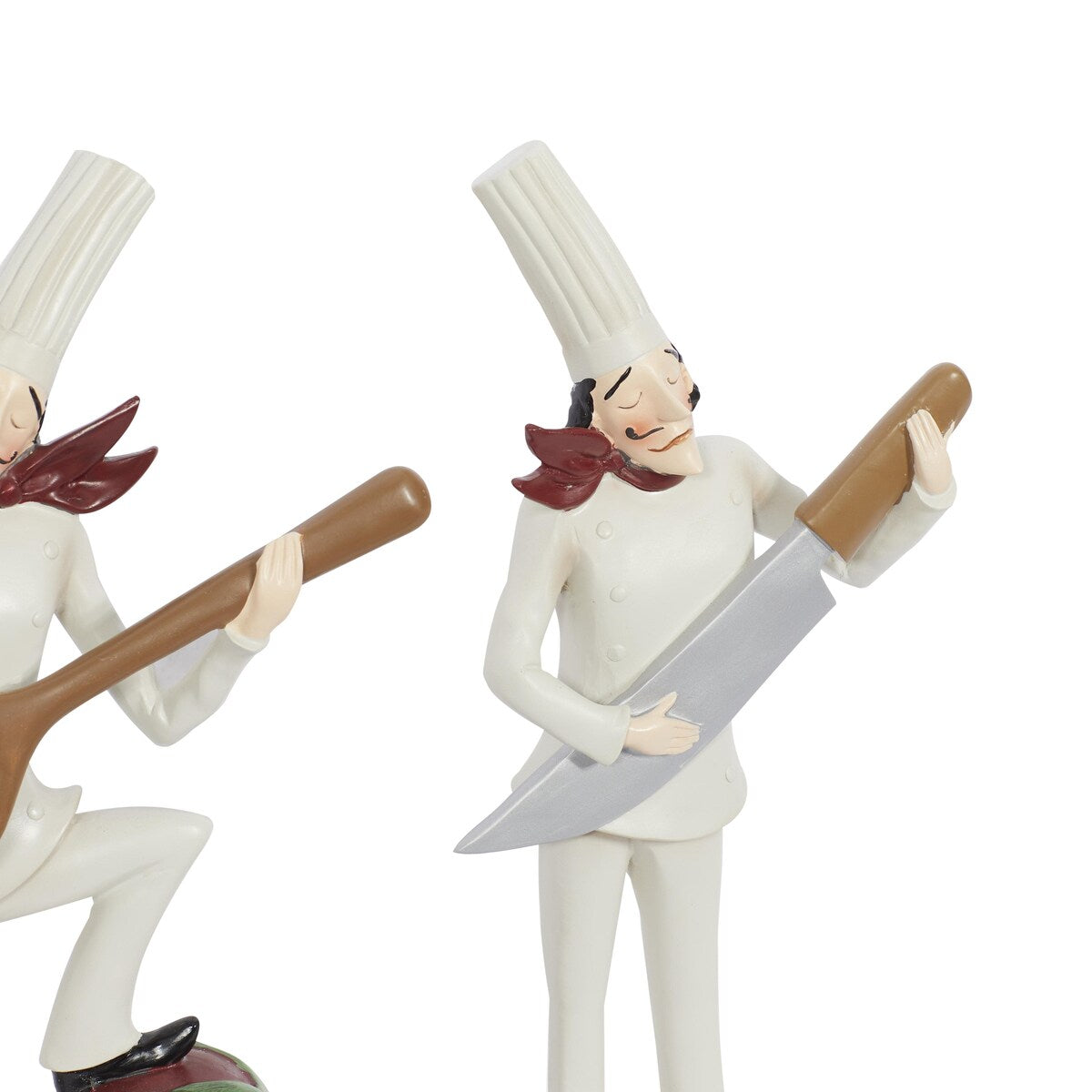 Polystone Chef Decorative Sculpture with Musical Instruments - Set of 3 White - Roche River Decor