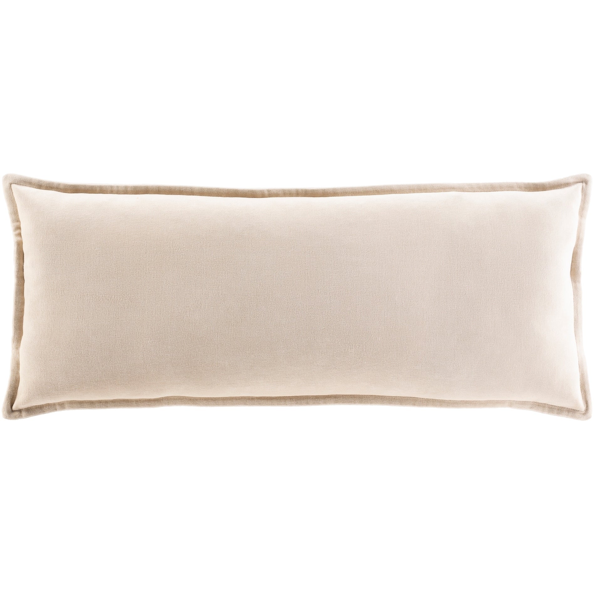 Livabliss Vianne Solid Cotton Velvet 30-inch Lumbar Throw Pillow