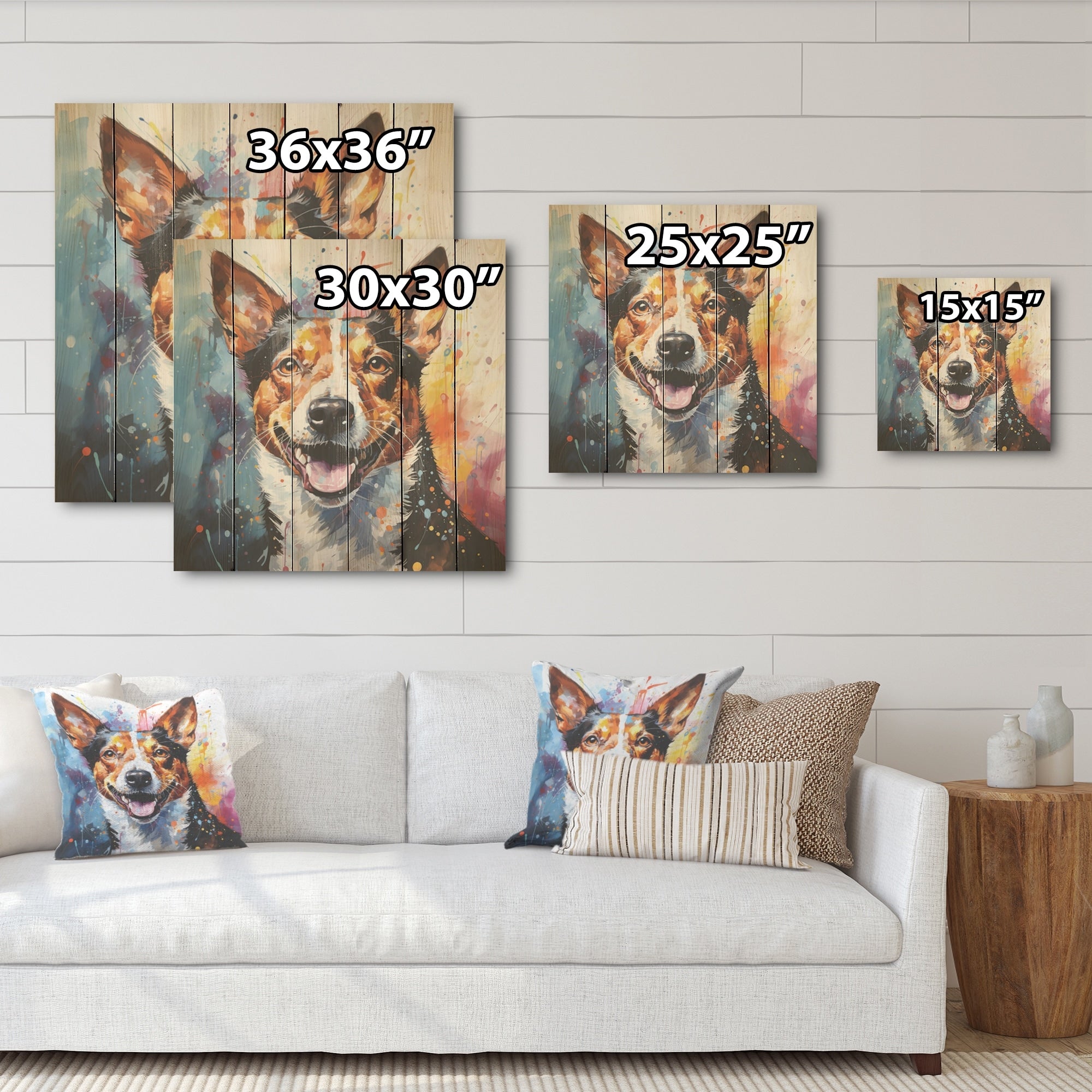 Designart Dog Basenji Bliss I Dog Wood Wall Decor - Modern Brown Wood Panel On Natural Pine Wood