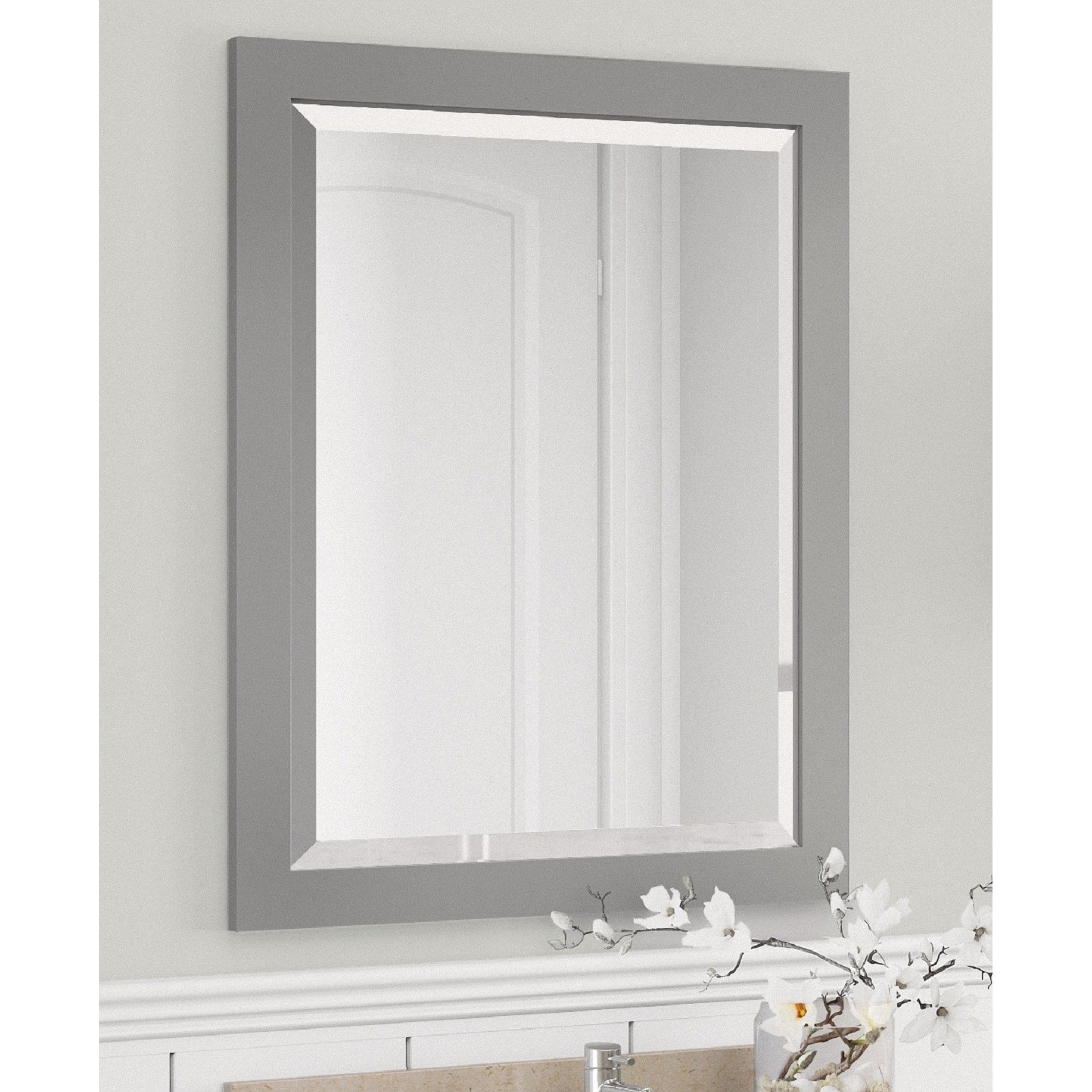 Alaterre 24-inch Bath Wood Frame Vanity Mirror