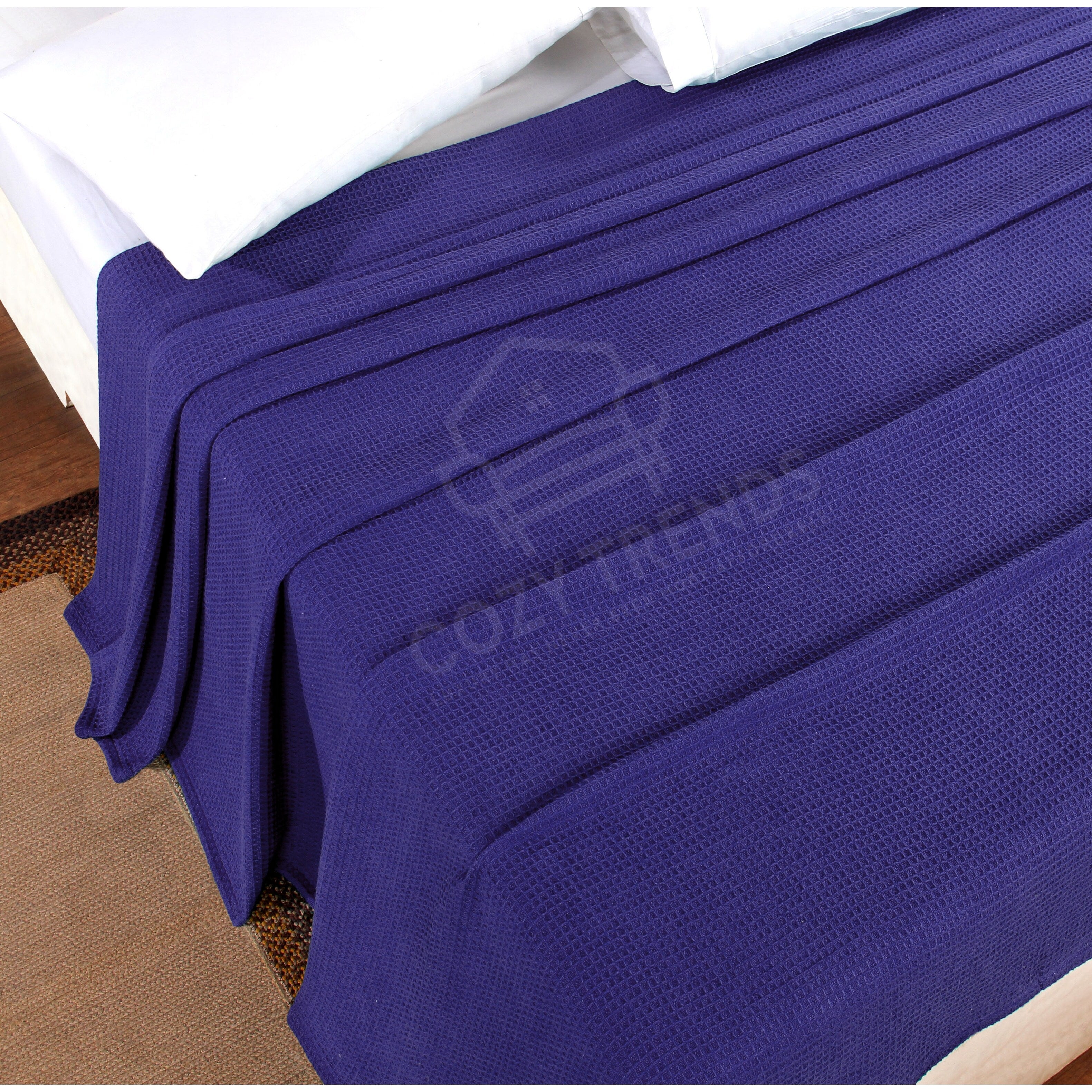 100-percent Cotton Waffle Weave Medium Weight All Season Thermal Blankets