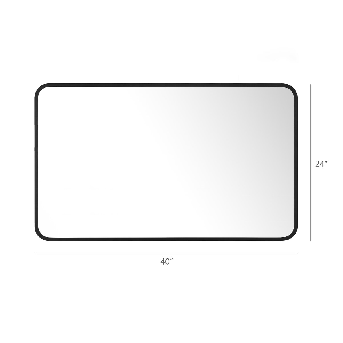 Rounded Rectangular Metal Framed Bathroom Vanity Mirror