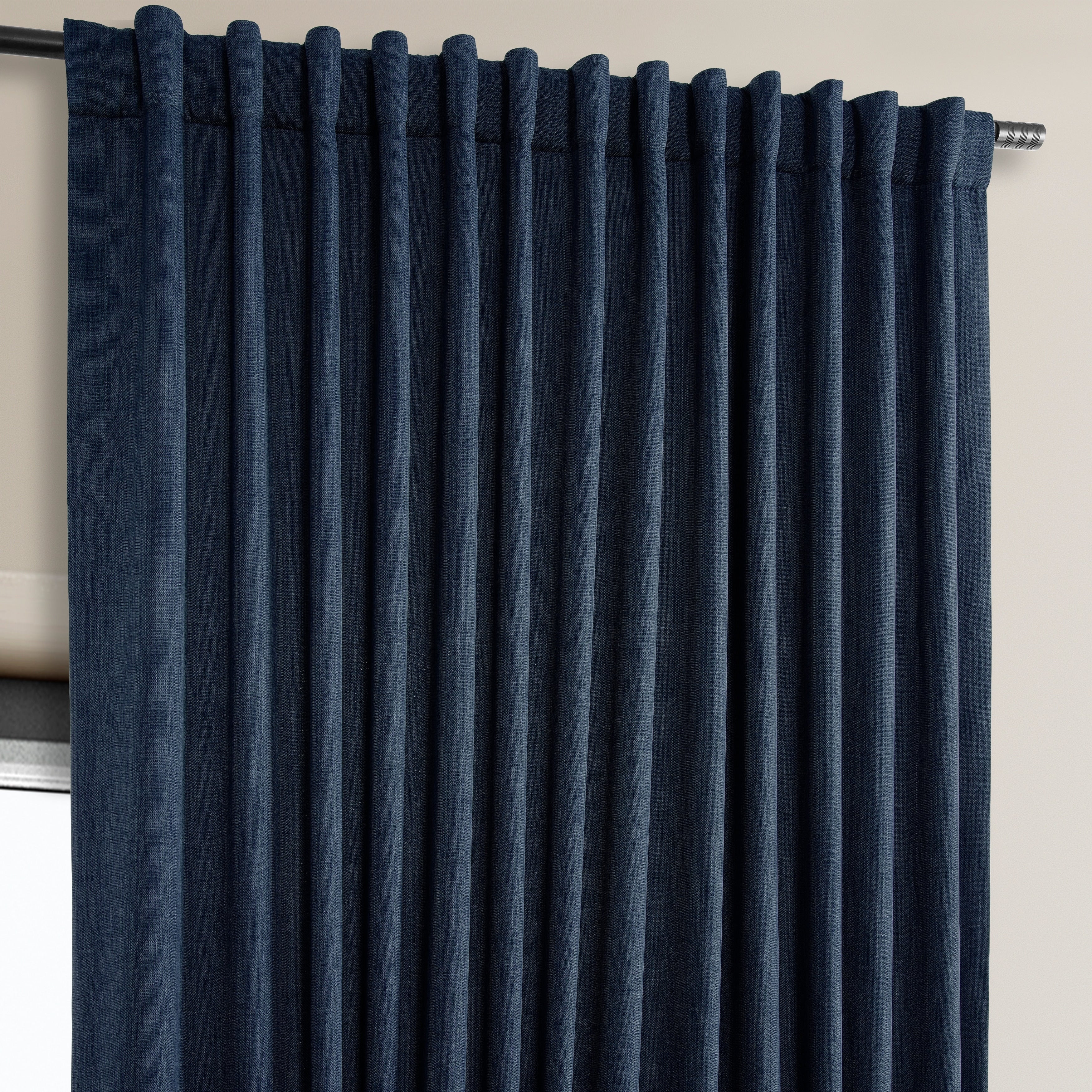 Exclusive Fabrics Faux Linen Extra Wide Room Darkening Curtains (1 Panel)