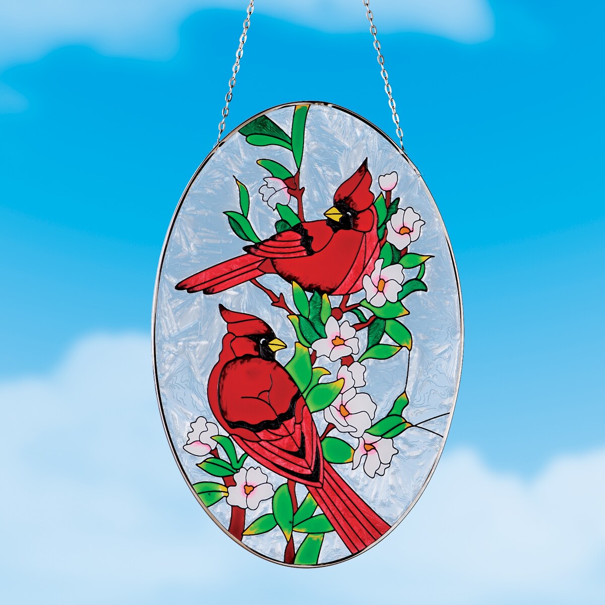 Cardinals Decorative Hanging Garden Suncatcher - 13.750 x 9.750 x 2.250