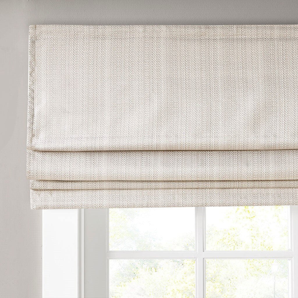 Gracie Mills Calyx Textured Room Darkening Cordless Roman Window Shade