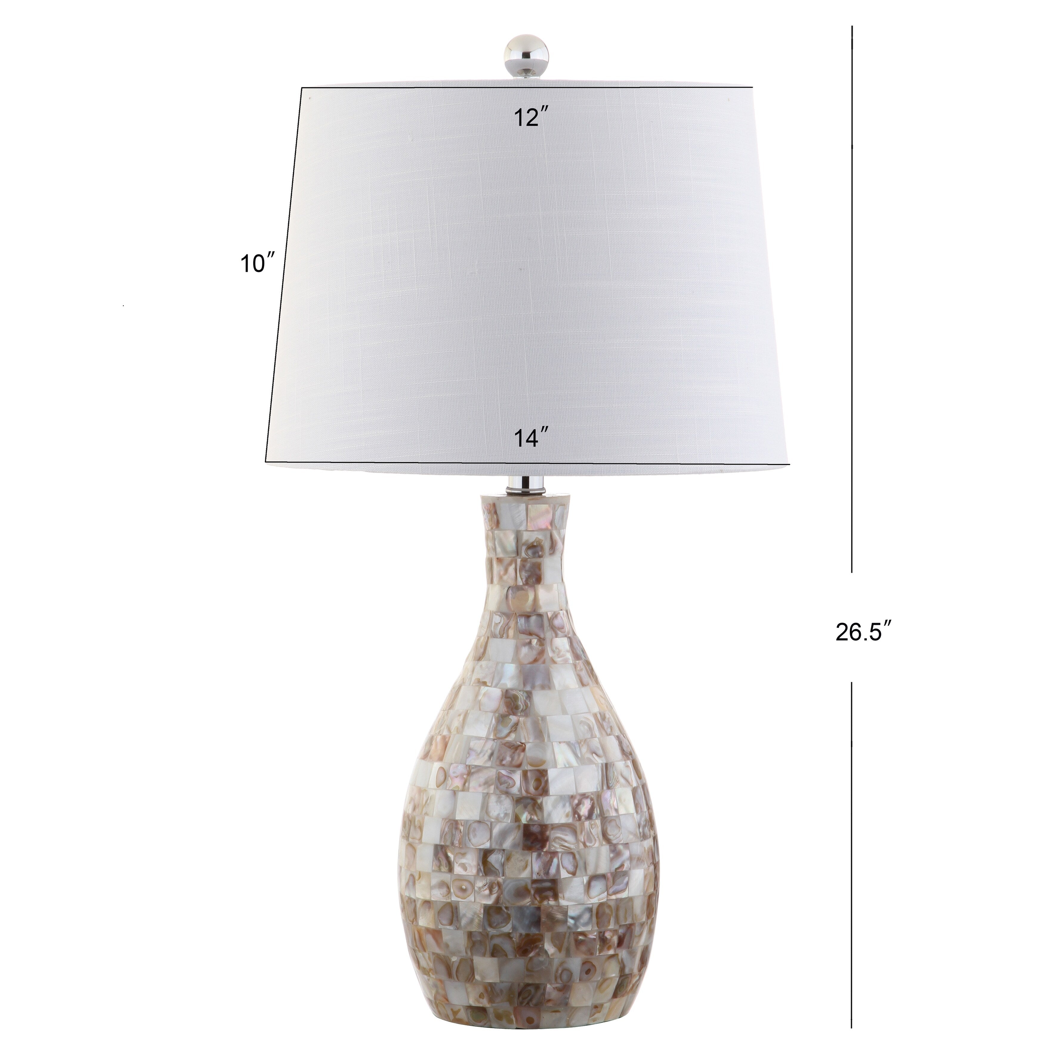 Zuri 26.5 Seashell LED Table Lamp, Ivory/Beige by JONATHAN Y