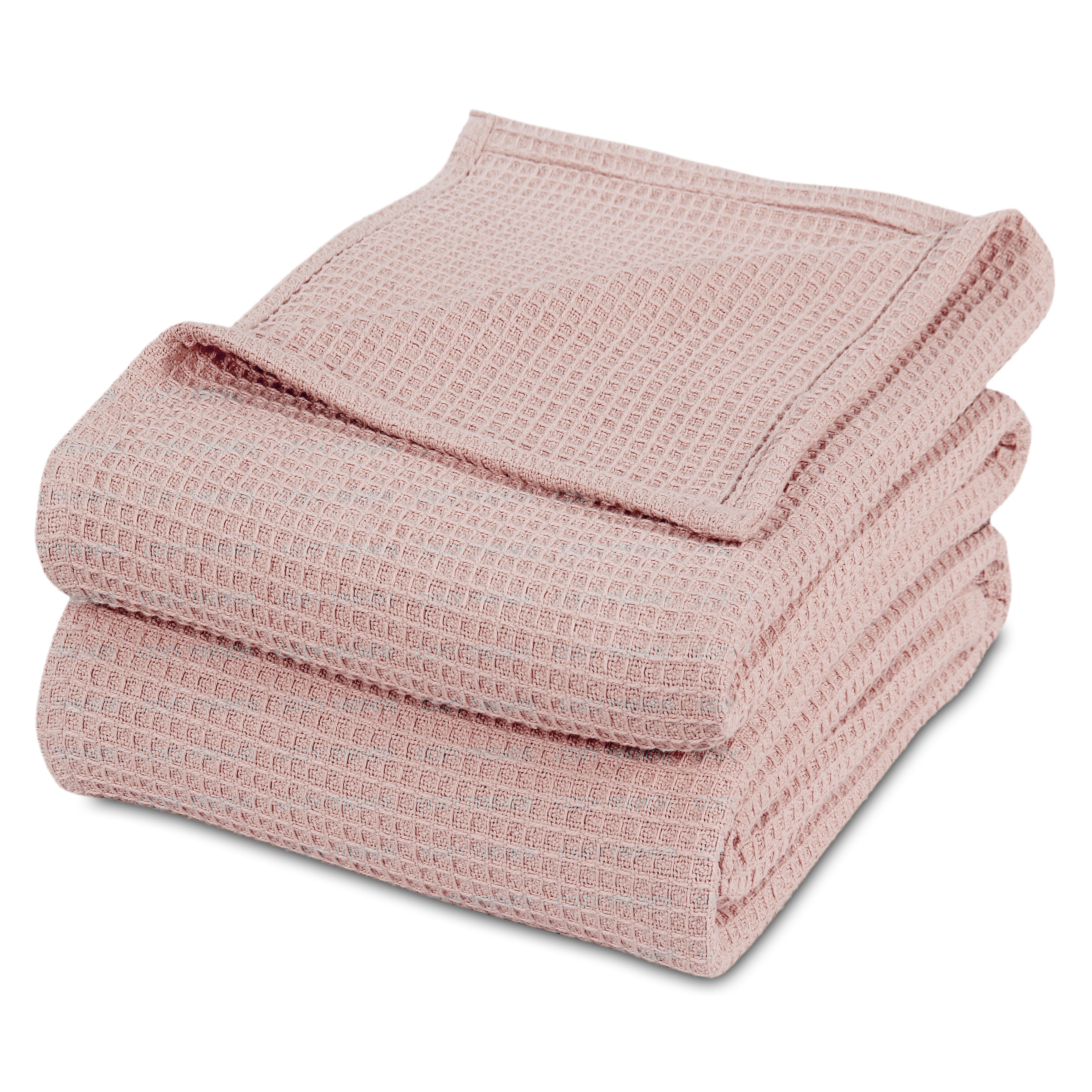 100-percent Cotton Waffle Weave Medium Weight All Season Thermal Blankets