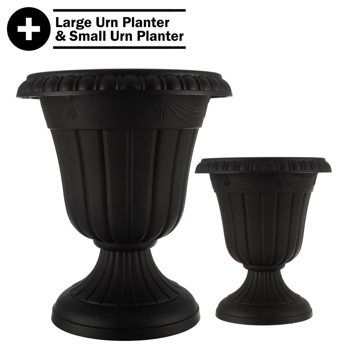 Pure Garden Large and Small Outdoor Urn Planter 2-Pack - Pack of 2