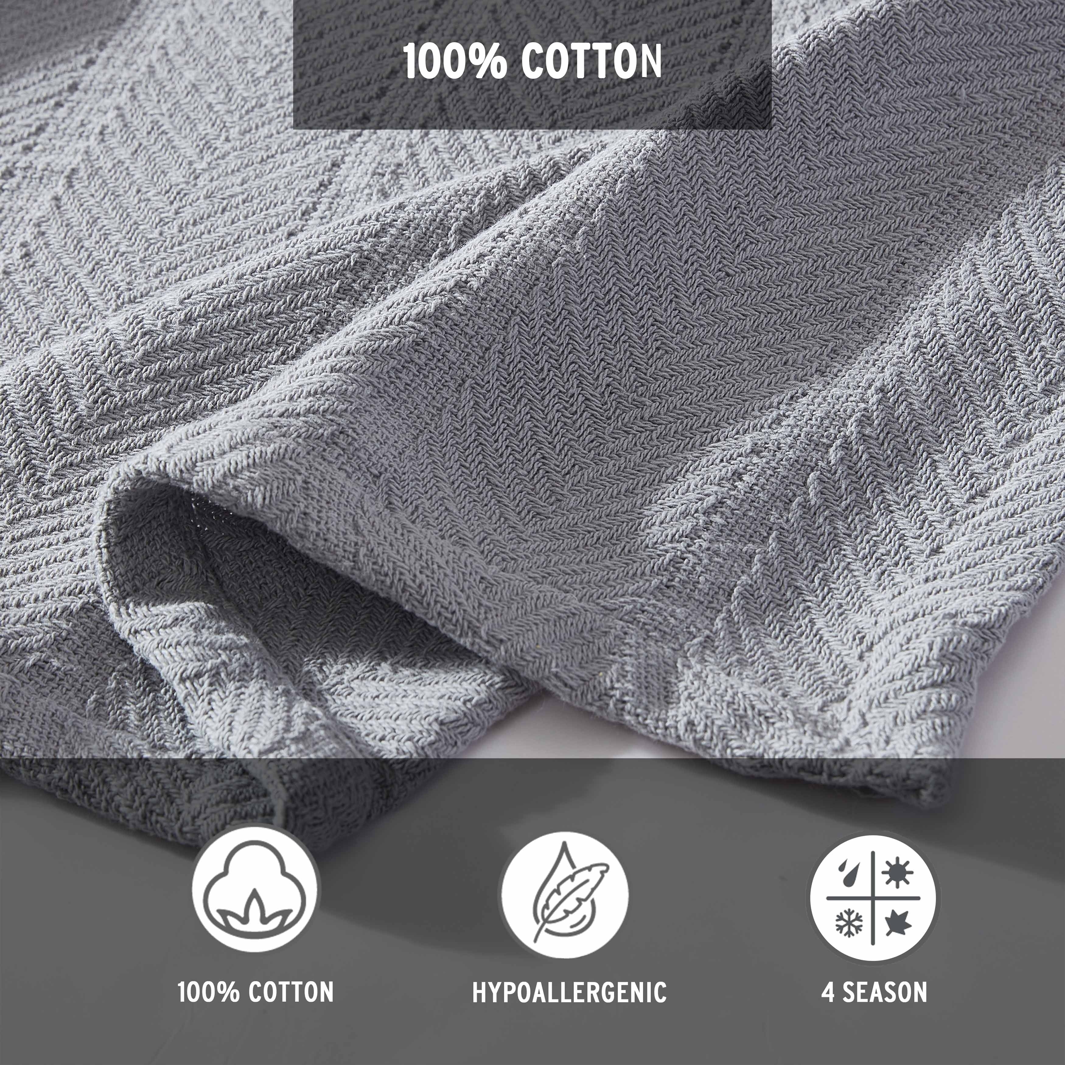 Eddie Bauer Herringbone Cotton Reversible Blanket