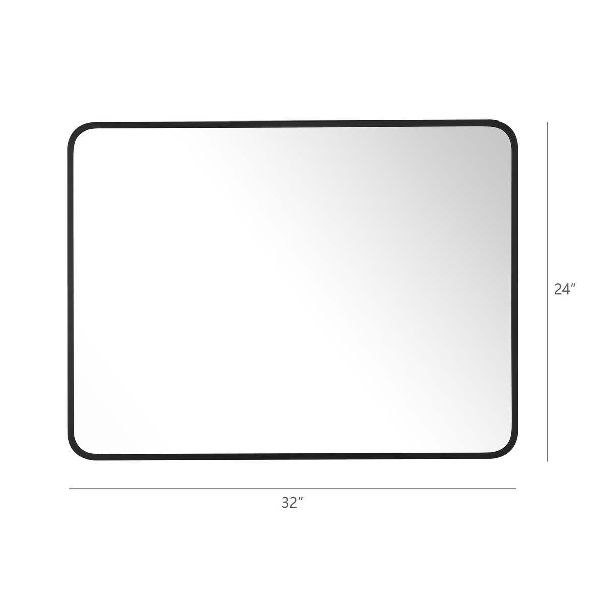 Rounded Rectangular Metal Framed Bathroom Vanity Mirror