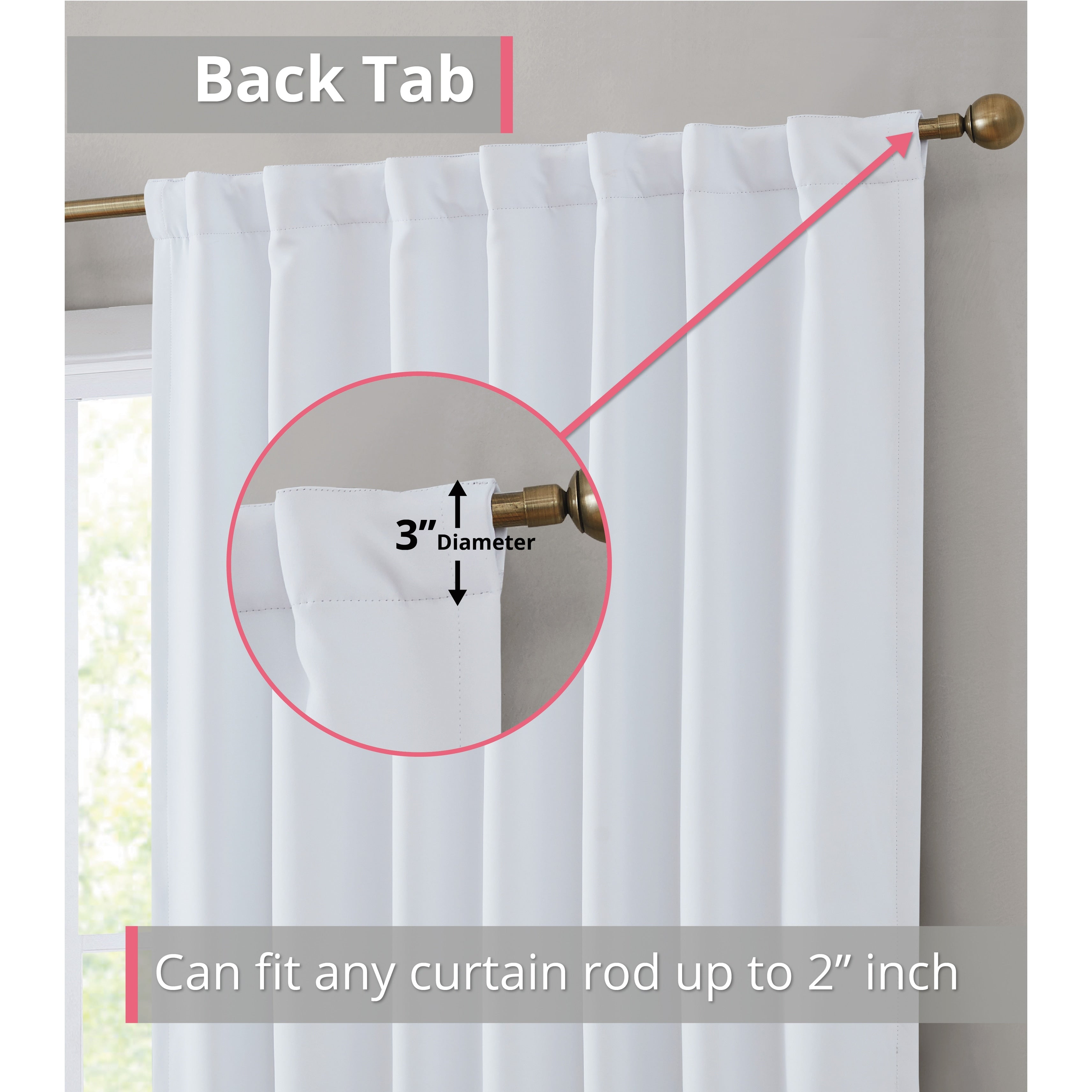 HLC.me Hamilton 100% Complete Blackout Lined Heavy Thermal Insulated Window Curtain Rod Pocket Back Tab Panels, 2 Panels