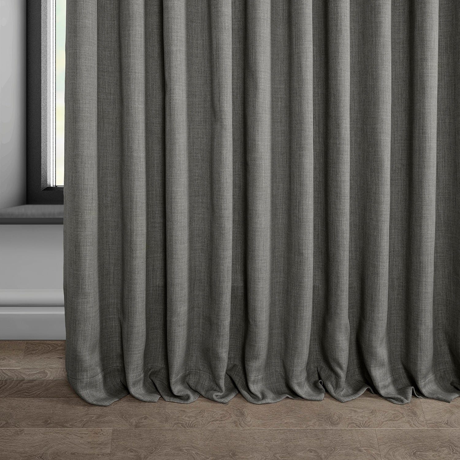 Exclusive Fabrics Faux Linen Extra Wide Room Darkening Curtains (1 Panel)