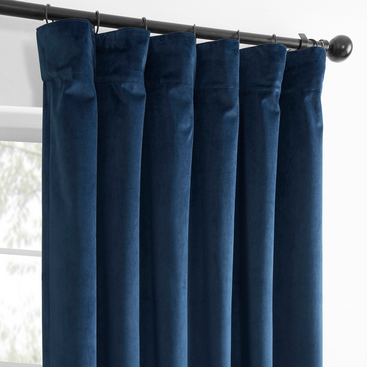 Exclusive Fabrics Simply Velvet Room Darkening Curtains 2 Panels Set - Velvet Window Curtains for Living Room & Bedroom