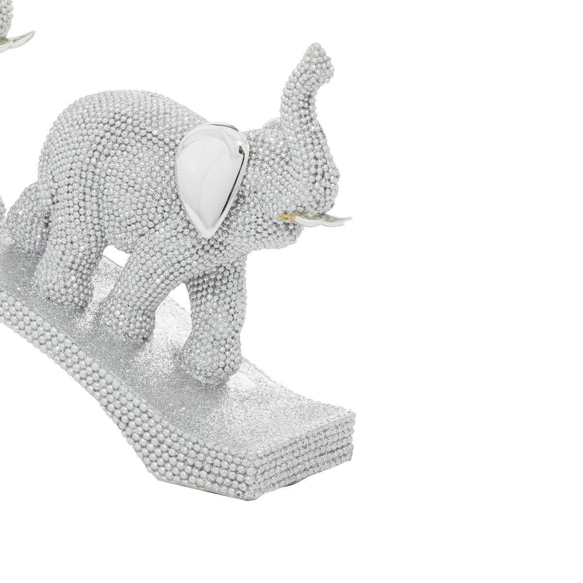 Polystone Elephant Decorative Sculpture - Silver - Roche River Decor