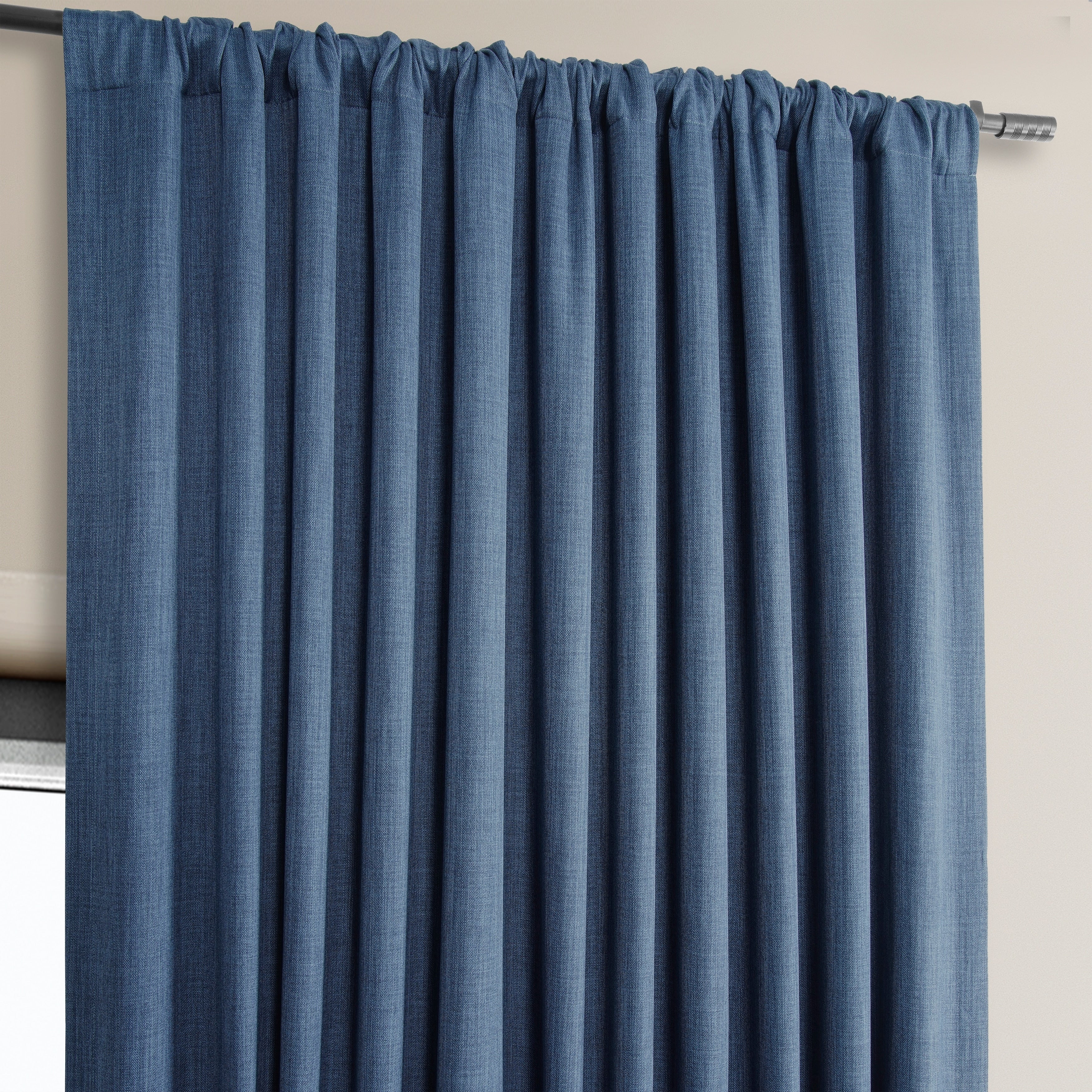 Exclusive Fabrics Faux Linen Extra Wide Room Darkening Curtains (1 Panel)