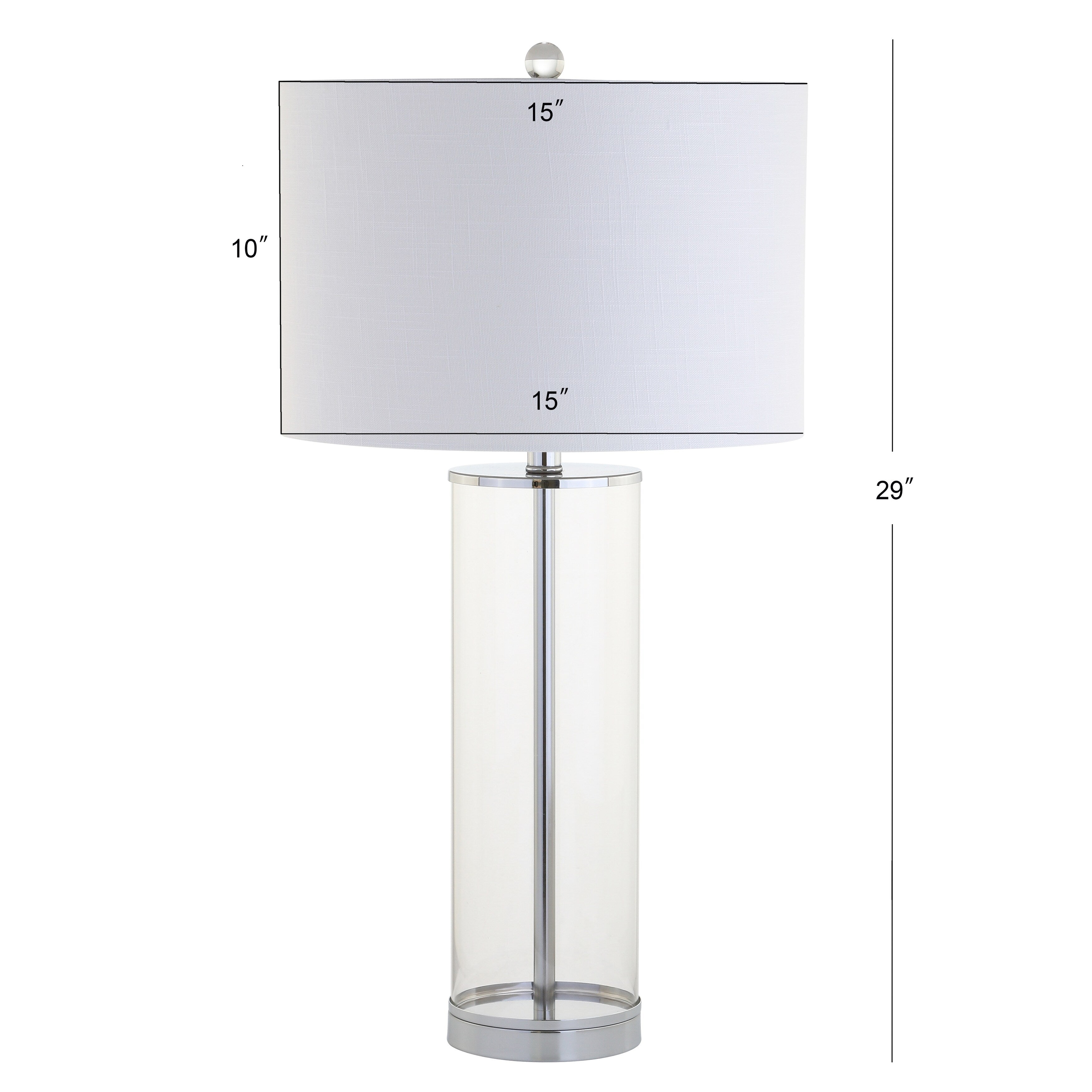 Parish 29 Glass LED Table Lamp, Clear/Chrome by JONATHAN Y