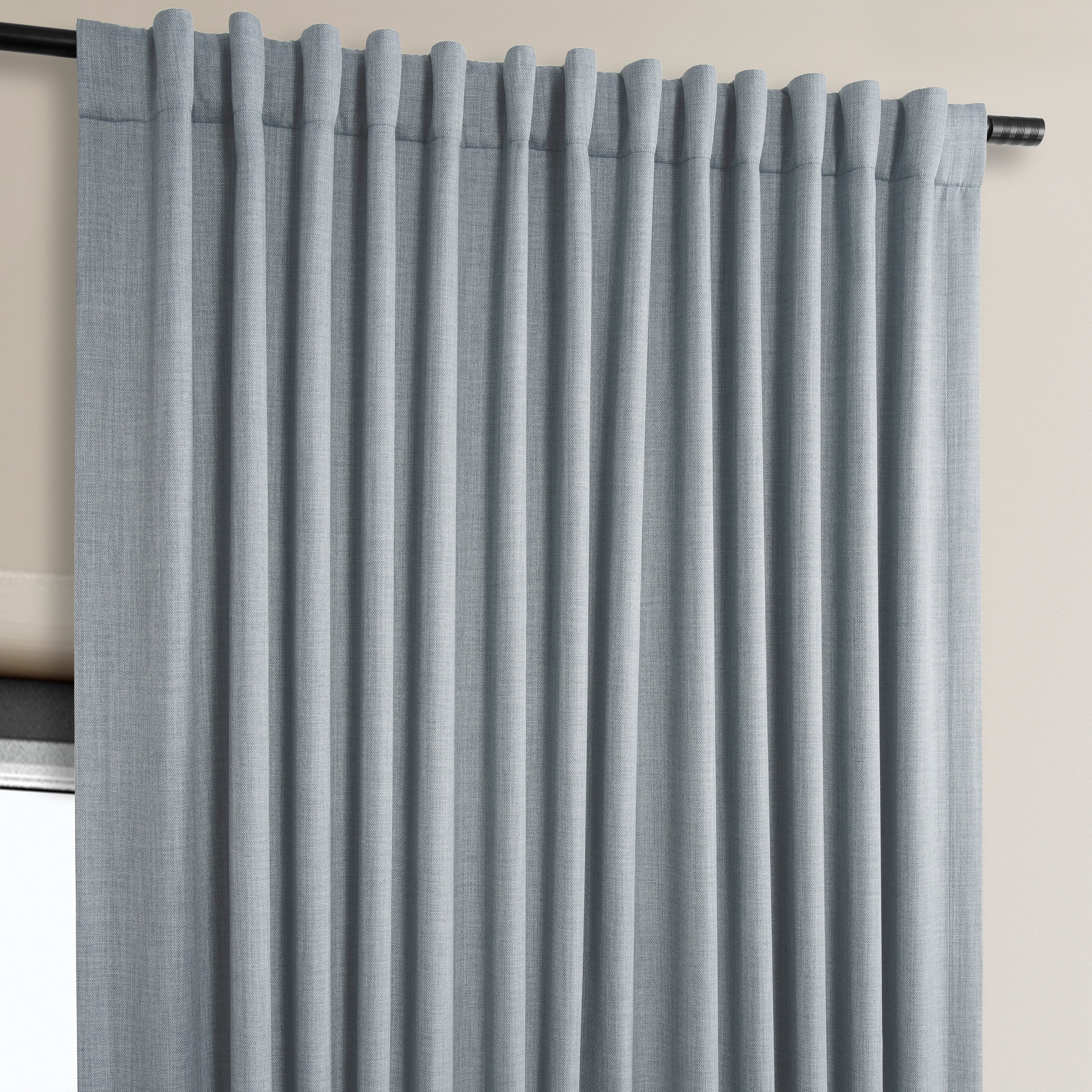 Exclusive Fabrics Faux Linen Extra Wide Room Darkening Curtains (1 Panel)