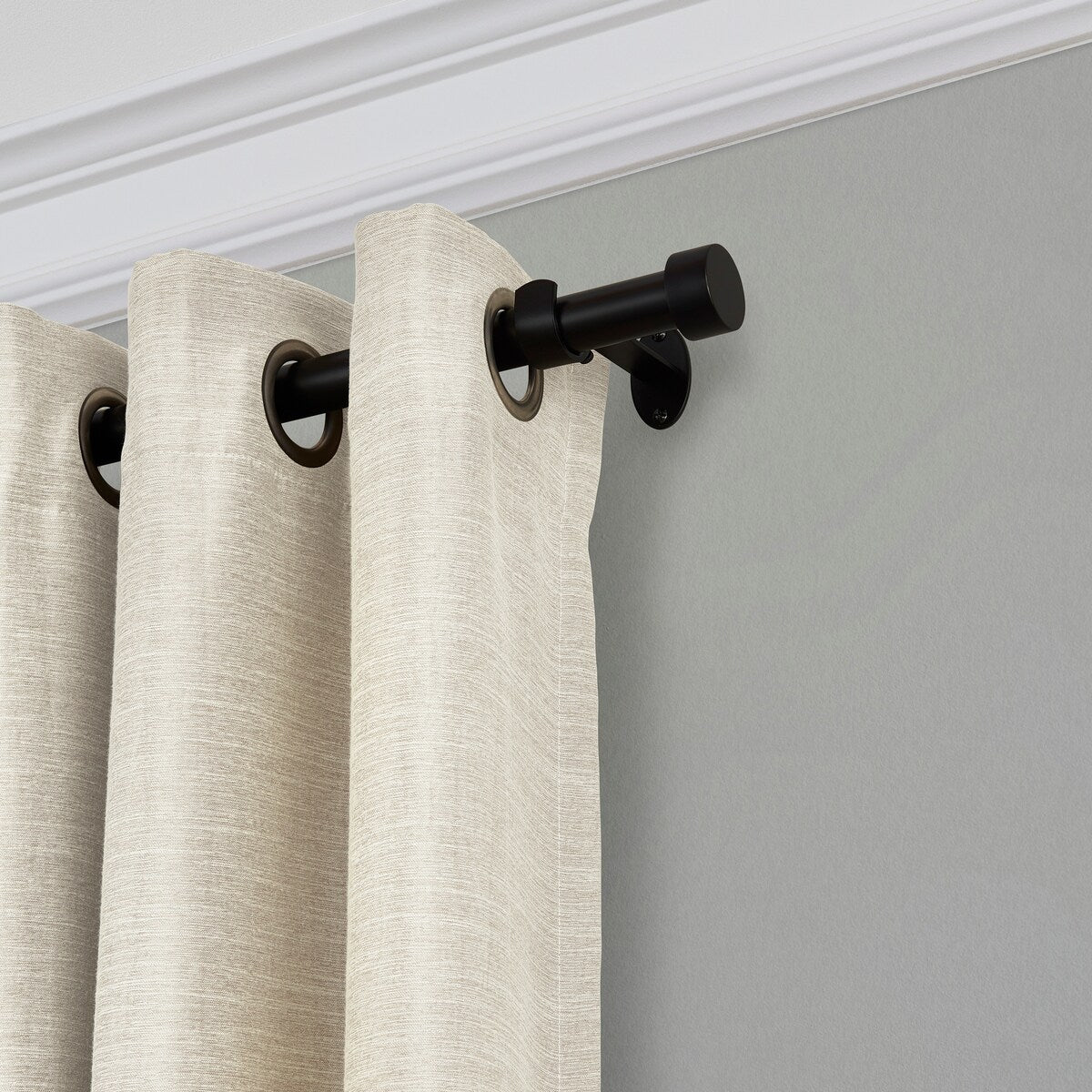 Elrene Serena Adjustable Window Curtain Rod and Cap Shaped Finial