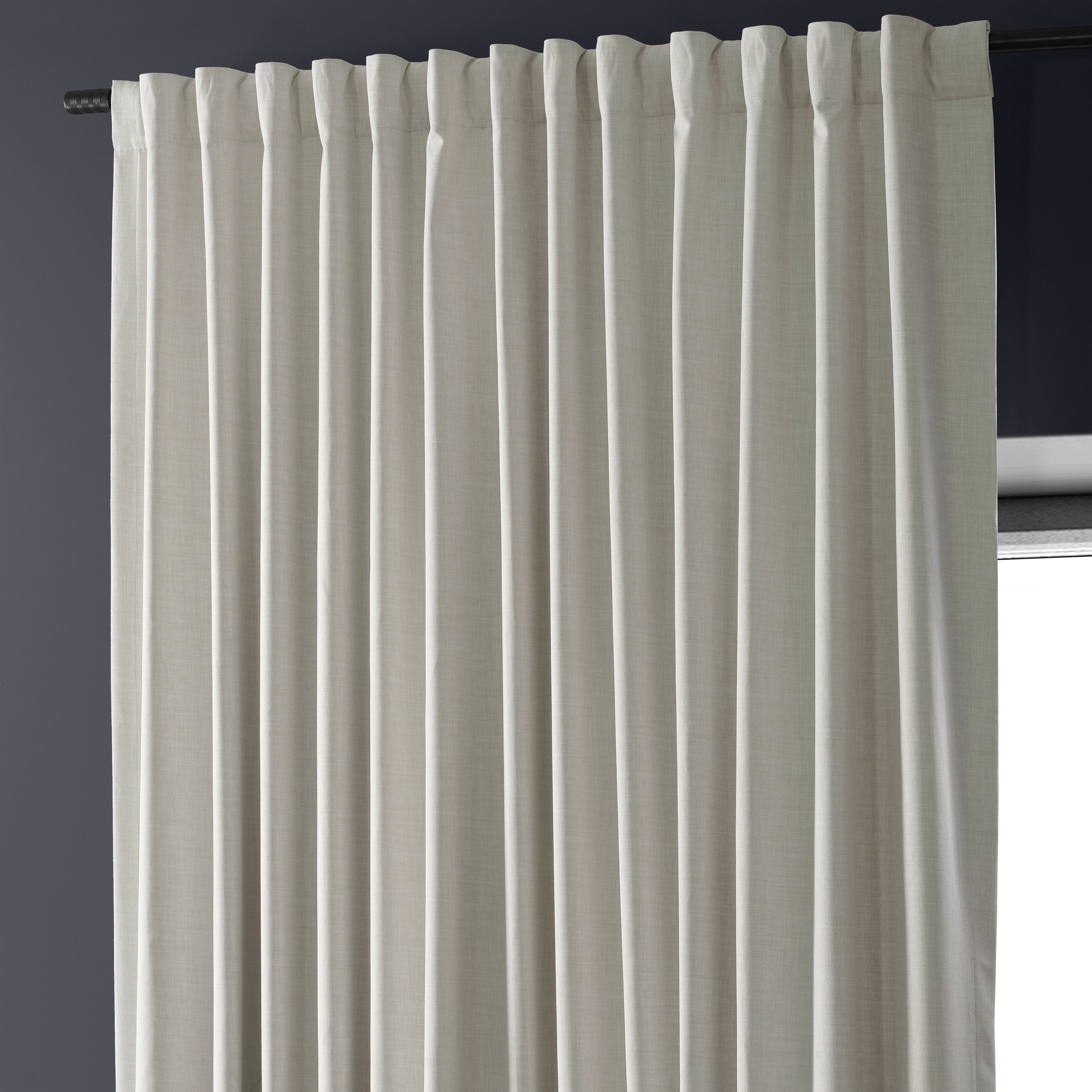 Exclusive Fabrics Extra Wide Performance Linen Blackout Curtains (1 Panel) Thermal Insulated Window Curtains