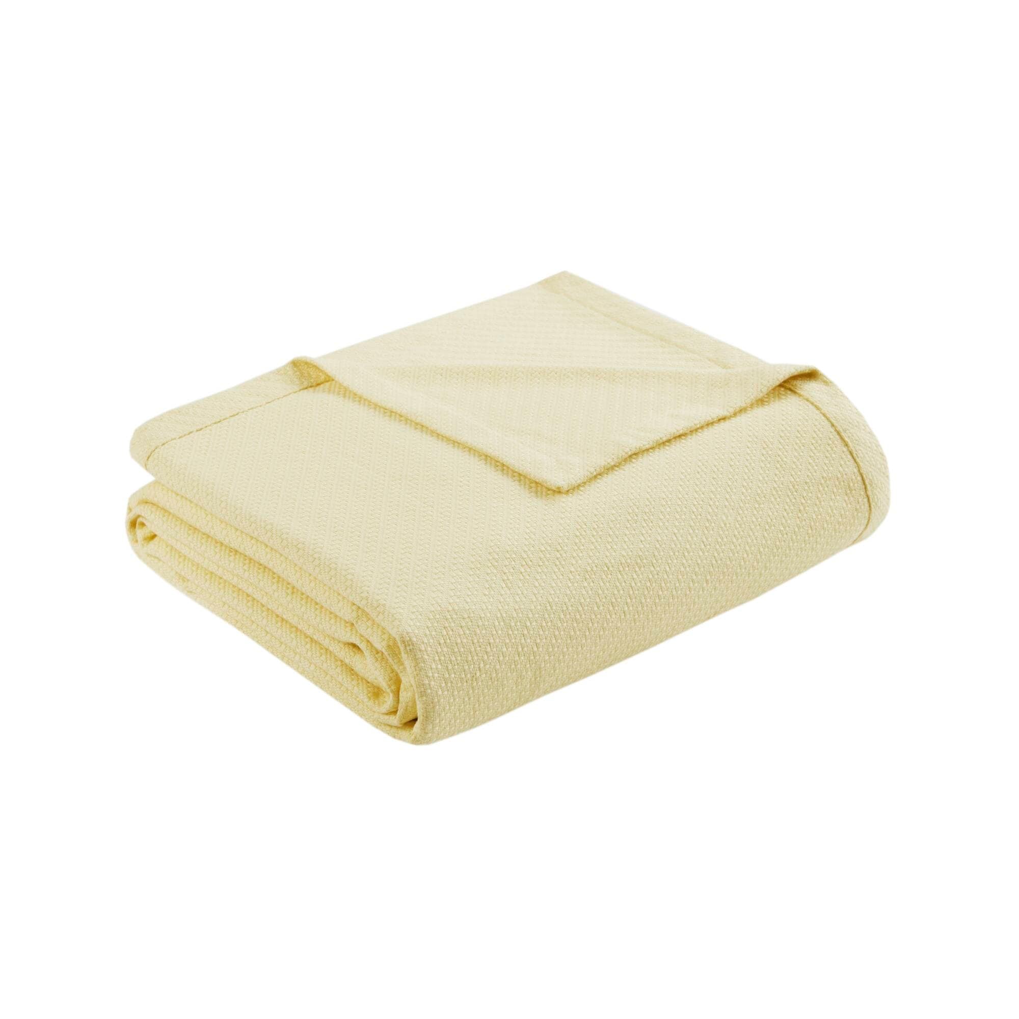 Madison Park Liquid Solid Colored Woven Cotton Blanket