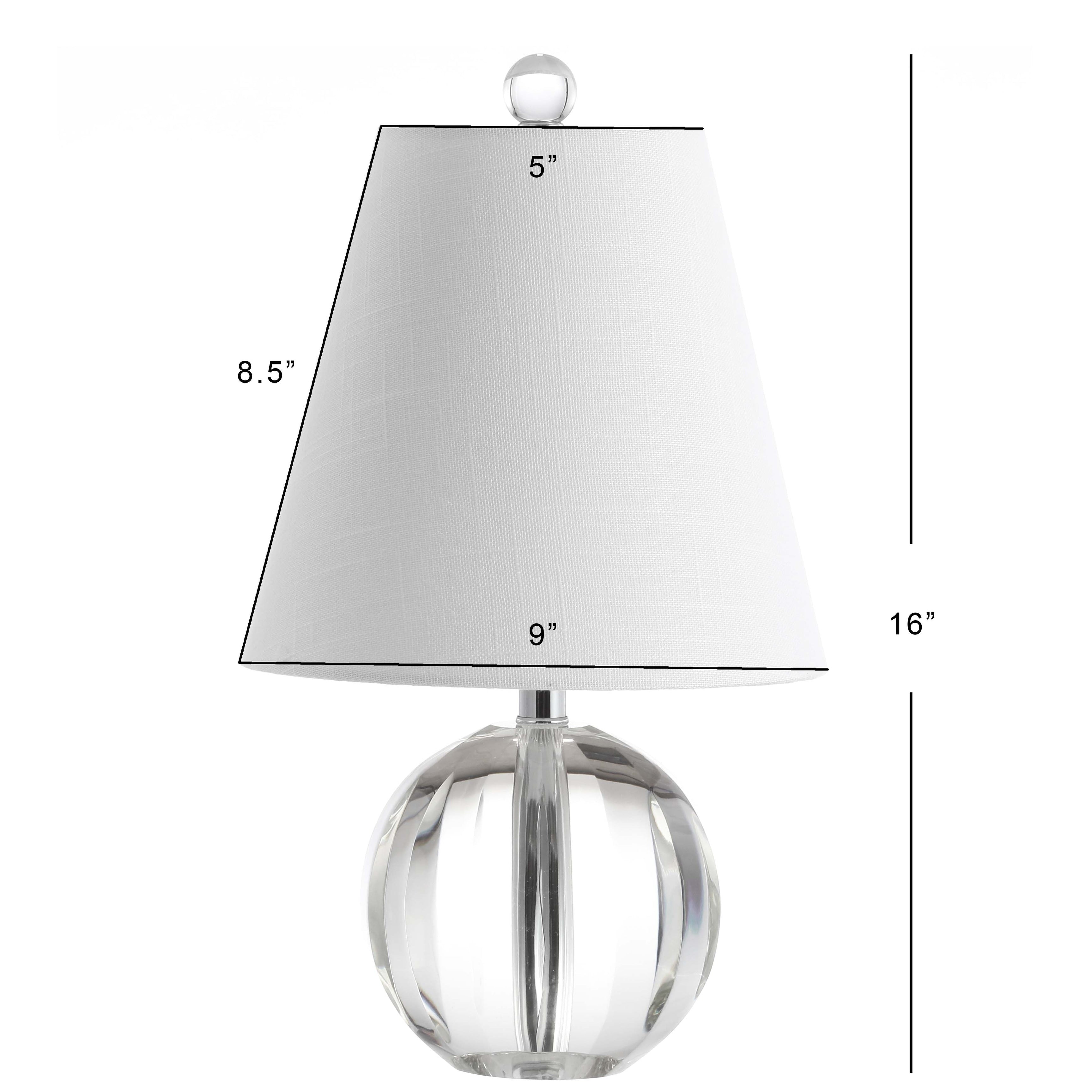 Wyman 16 Crystal Ball/Metal LED Table Lamp, Clear by JONATHAN Y