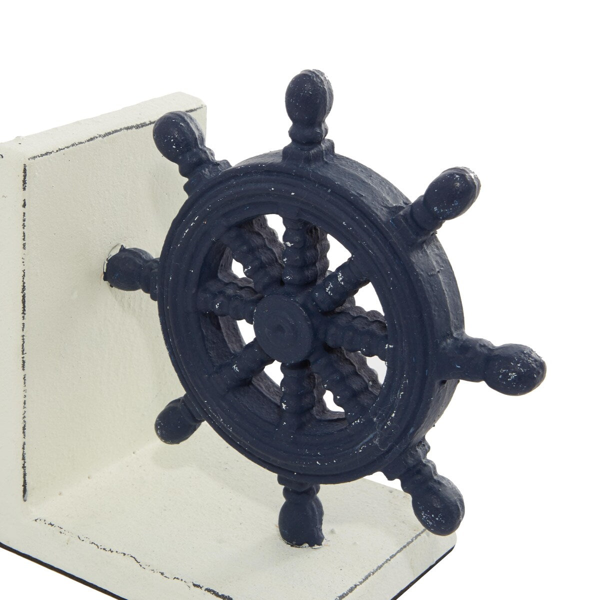 Metal Anchor and Ship Wheel Decorative Bookends - Set of 2 Blue - Roche River Decor