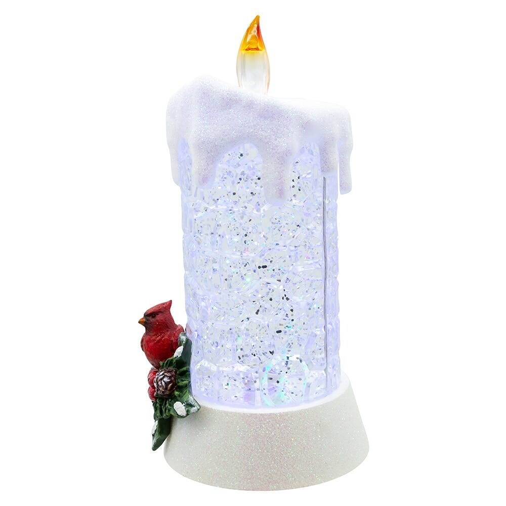 Kurt Adler 8.5-Inch Battery Operated Color Changing LED Lighted Cardinal Candle - White