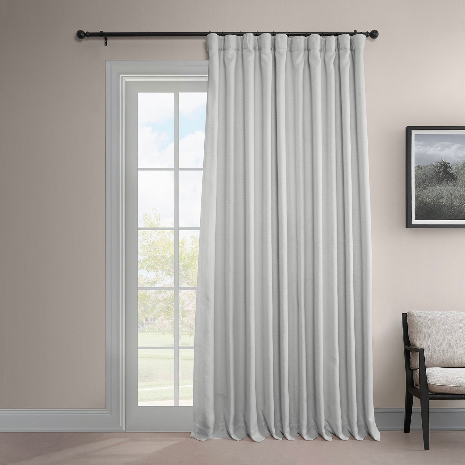 Exclusive Fabrics Faux Linen Extra Wide Room Darkening Curtains (1 Panel)