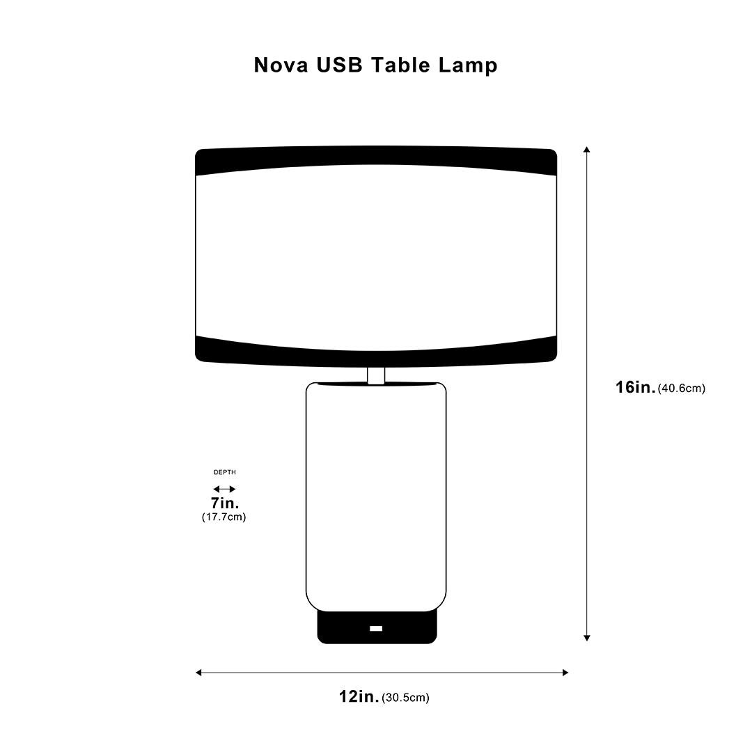 Ozarke Nova USB Table Lamp Mid Century Bedside Desk Lamp with USB Charging Port - Warm 3000K