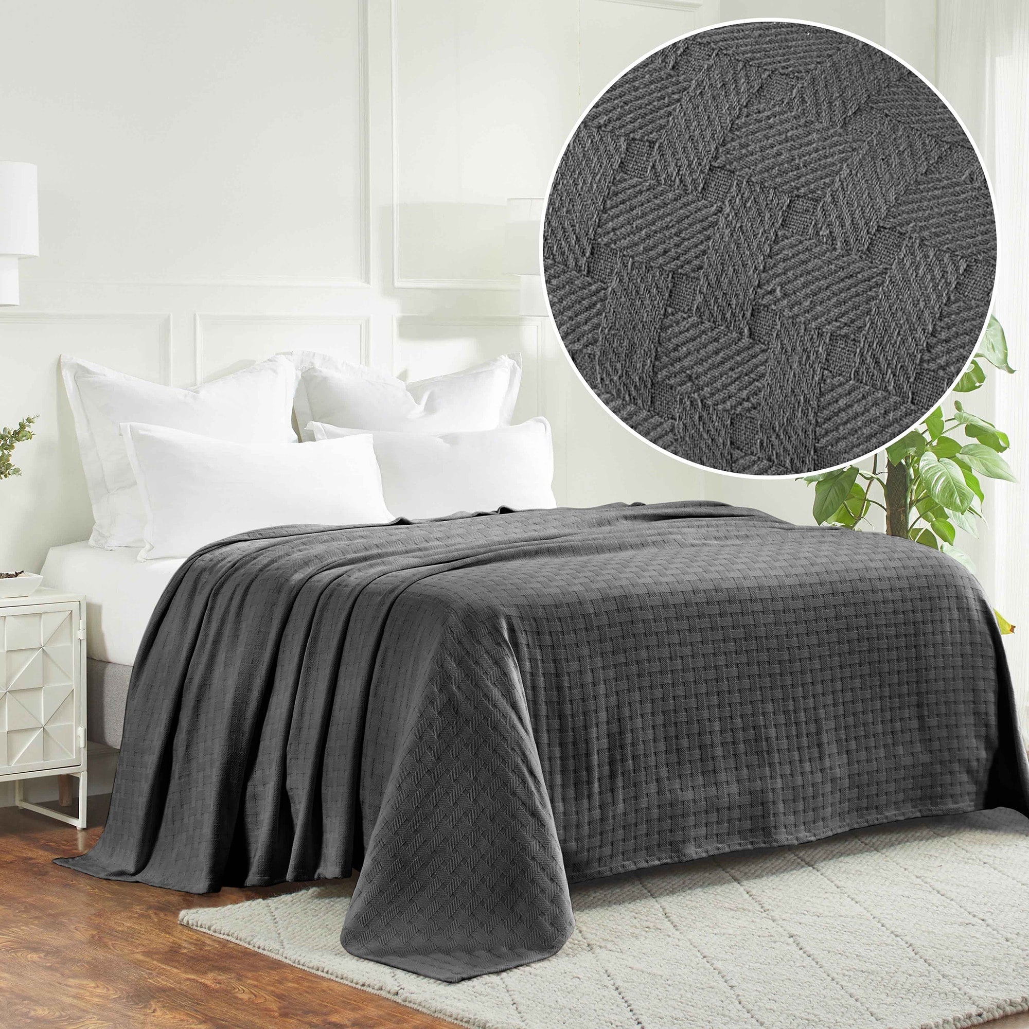 Superior Basketweave All-Season Bedding Cotton Blanket