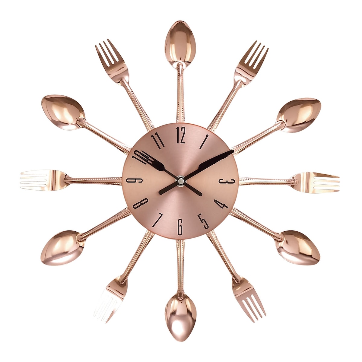 Metal Starburst Utensil Decorative Wall Clock - Copper - Roche River Decor