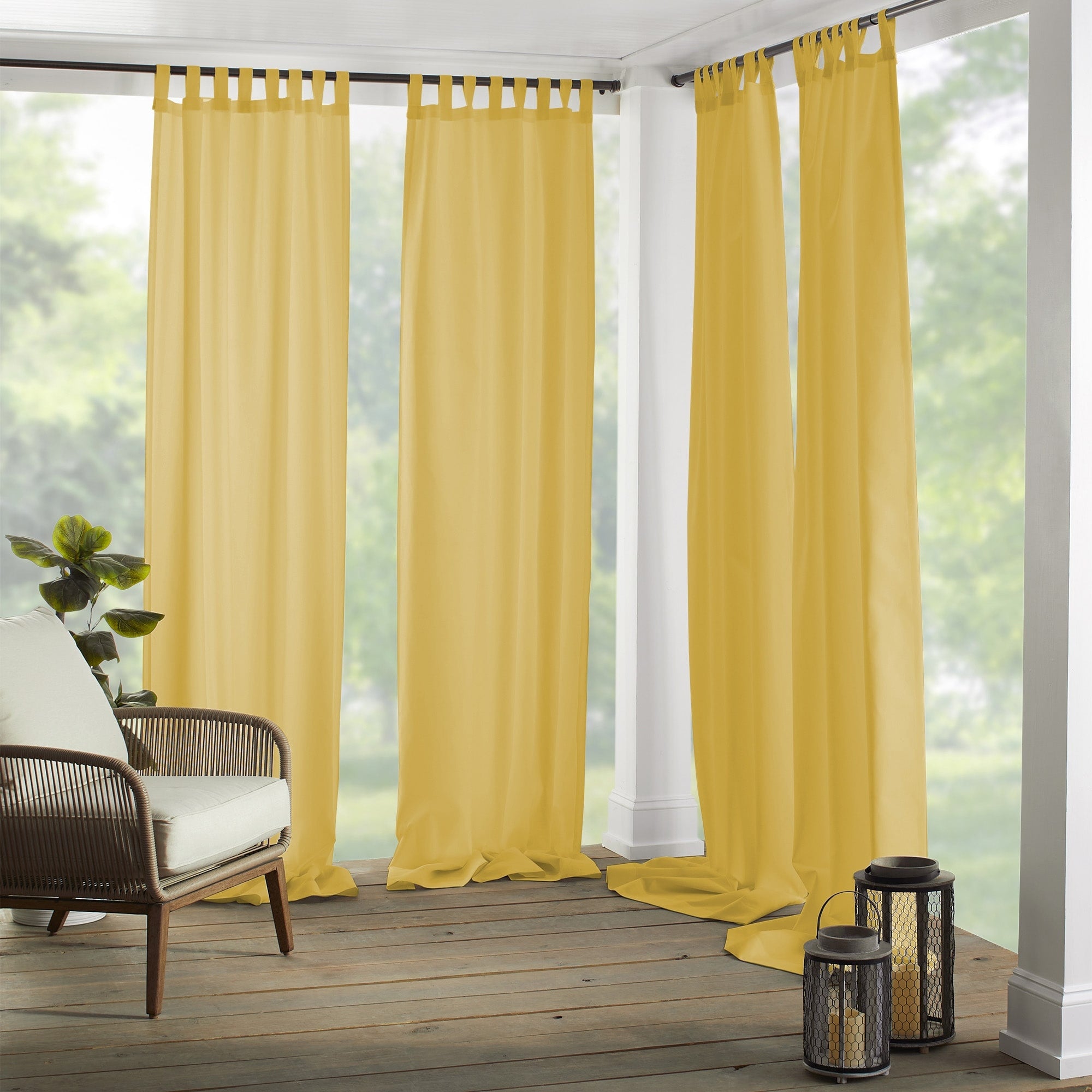 Matine Indoor/Outdoor Tab Top Single Curtain Panel