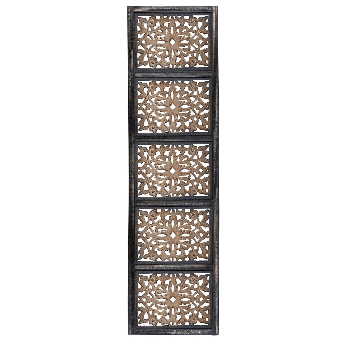 Wooden Floral Handmade Intricately Carved Home Wall Decor - Brown - Roche River Decor